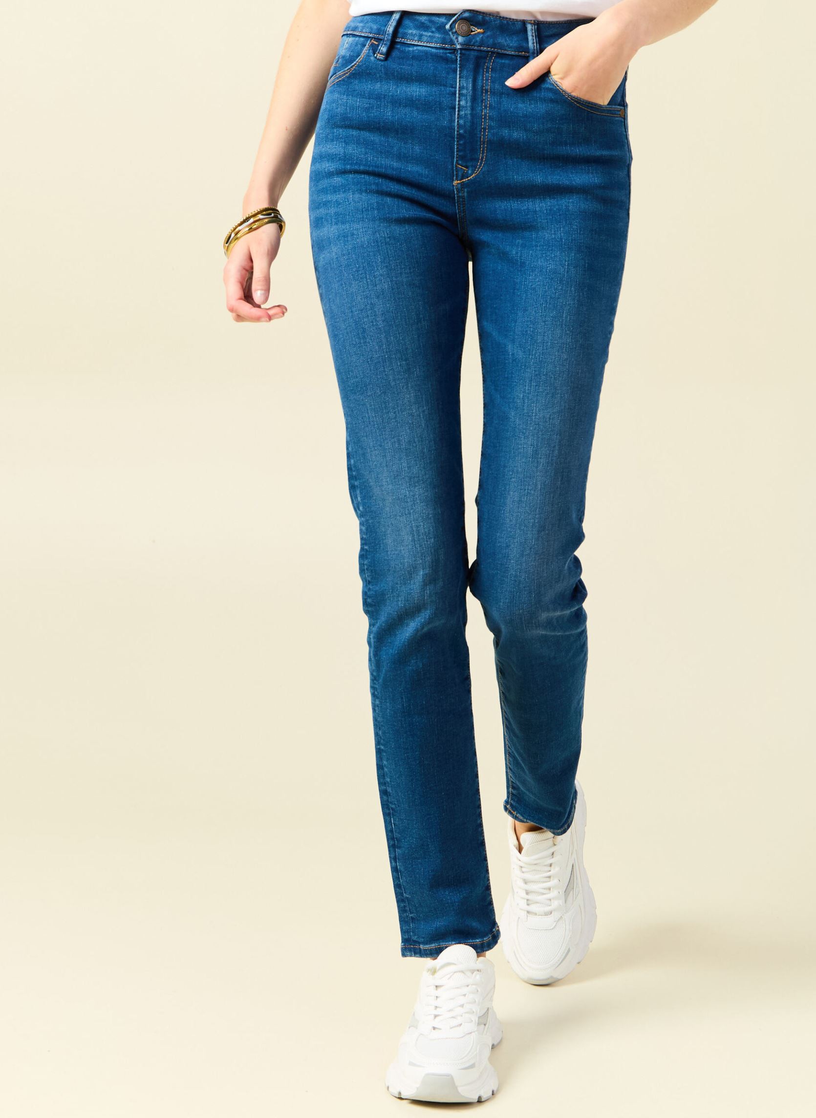 Jeans slim et skinny SEOUL-CLEM1 femme bleu Bonobo Jeans slim et skinny SEOUL-CLEM1 femme bleu DENIM STONE