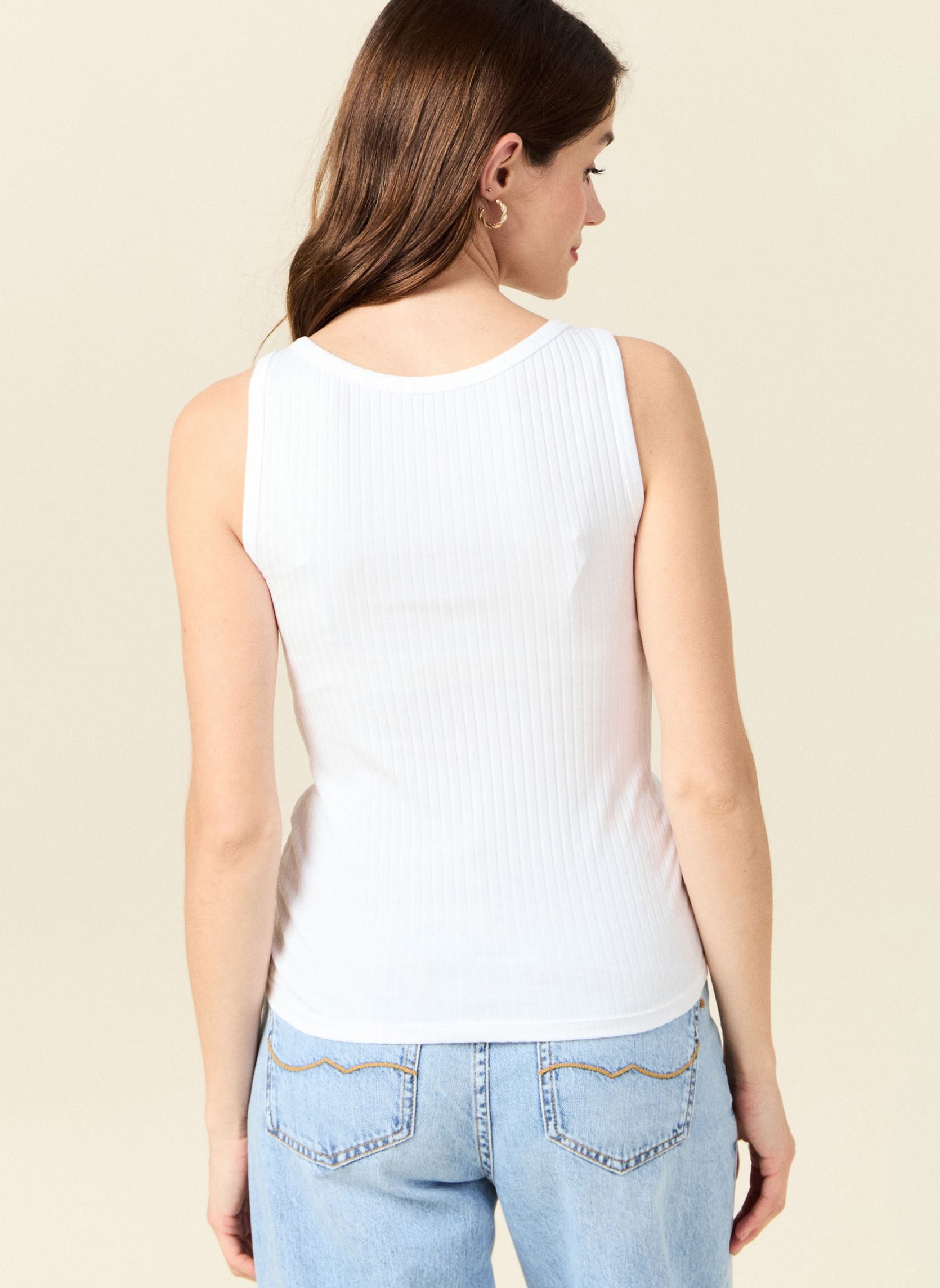 Débardeurs STUDSDEBF femme blanc Bonobo Débardeurs STUDSDEBF femme blanc BRIGHT WHITE