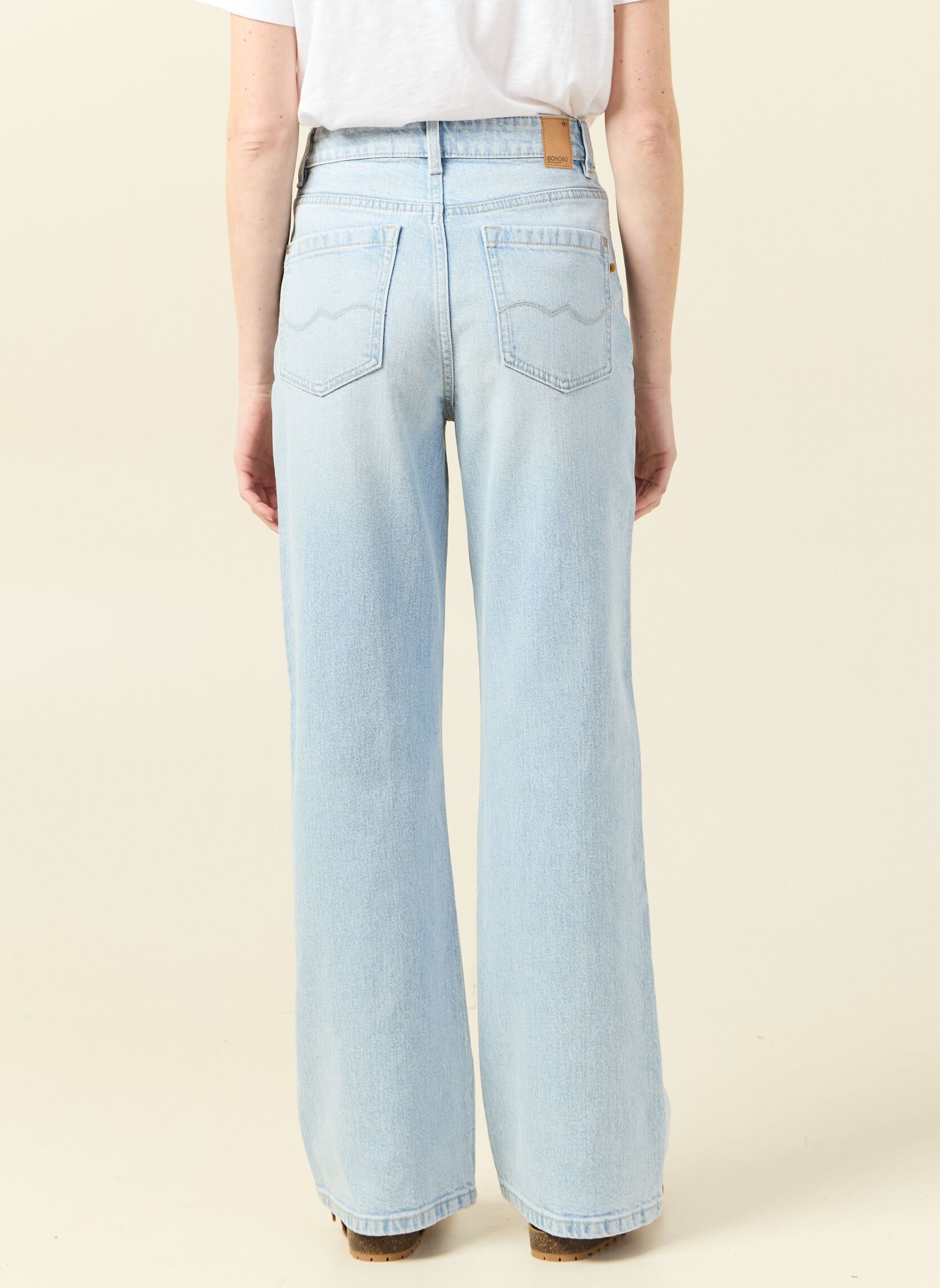 Flared jeans LISBOA-WIDE dames blauw Bonobo Flared jeans LISBOA-WIDE dames blauw DENIM BLEACH
