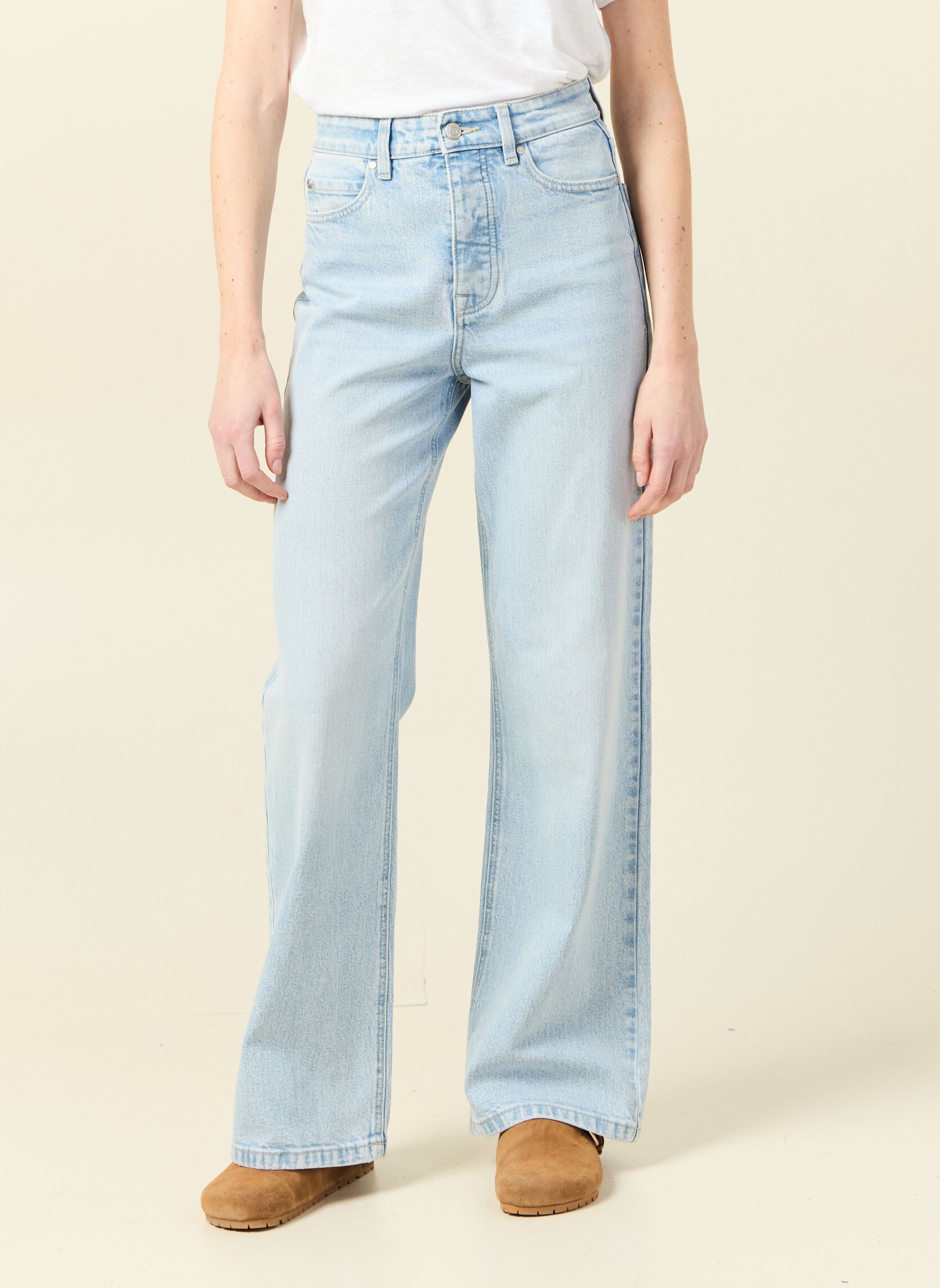 Flared jeans LISBOA-WIDE dames blauw Bonobo Flared jeans LISBOA-WIDE dames blauw DENIM BLEACH