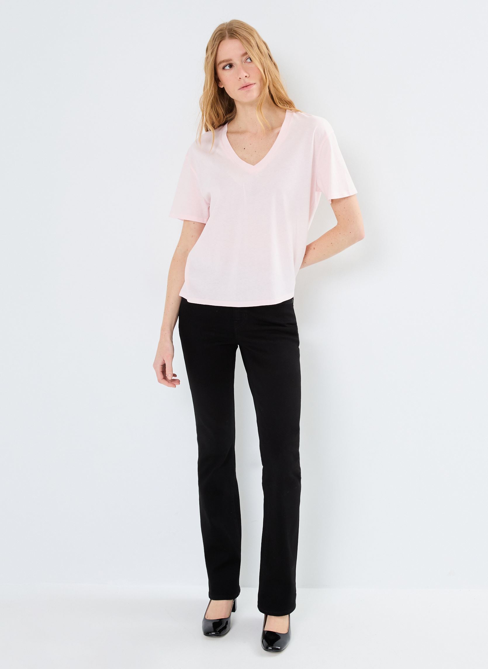 Tee-shirts manches courtes TORIANE V femme rose MADE BY Tee-shirts manches courtes TORIANE V femme rose BALLET SLIPPER