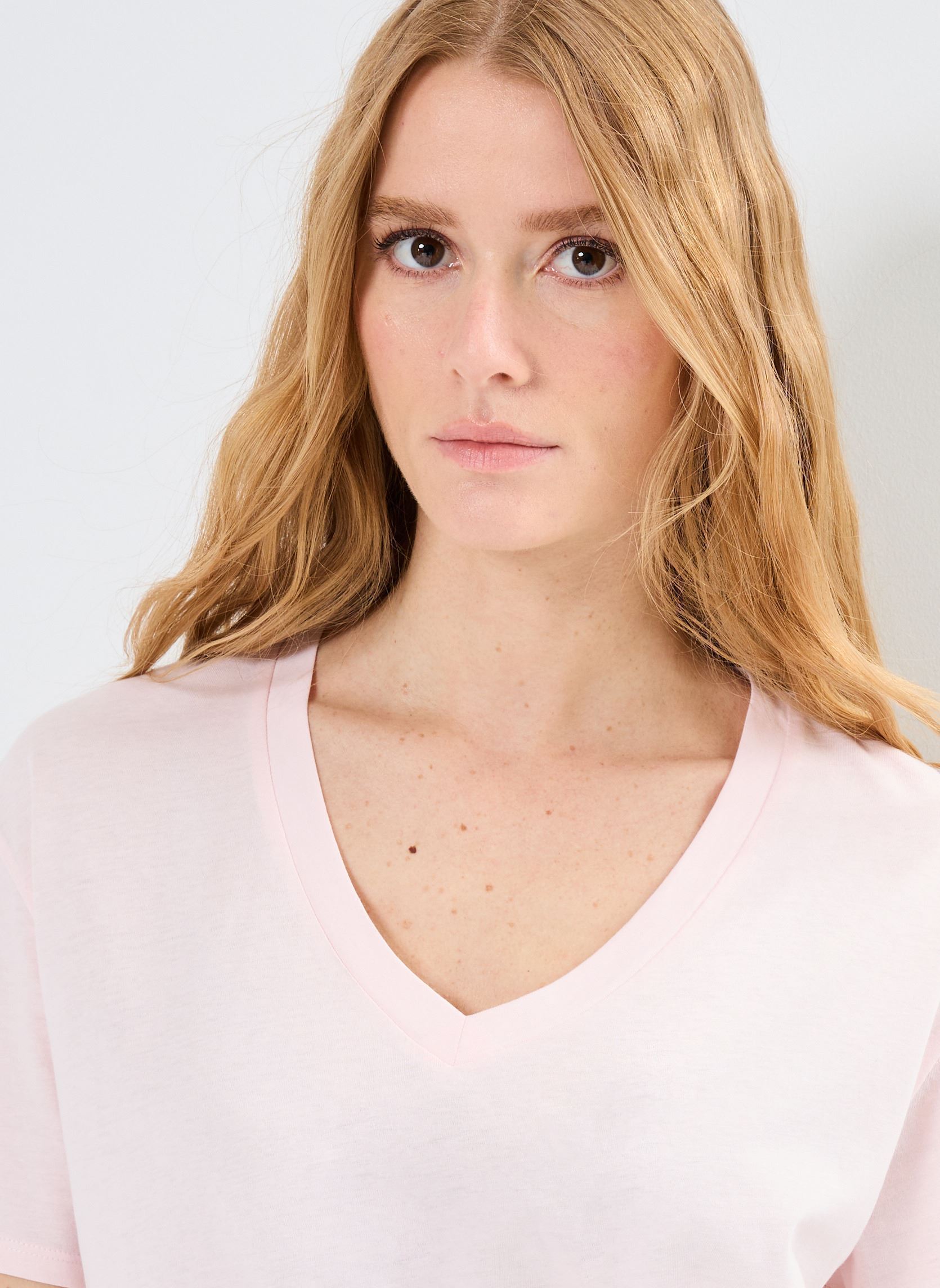 Tee-shirts manches courtes TORIANE V femme rose MADE BY Tee-shirts manches courtes TORIANE V femme rose BALLET SLIPPER