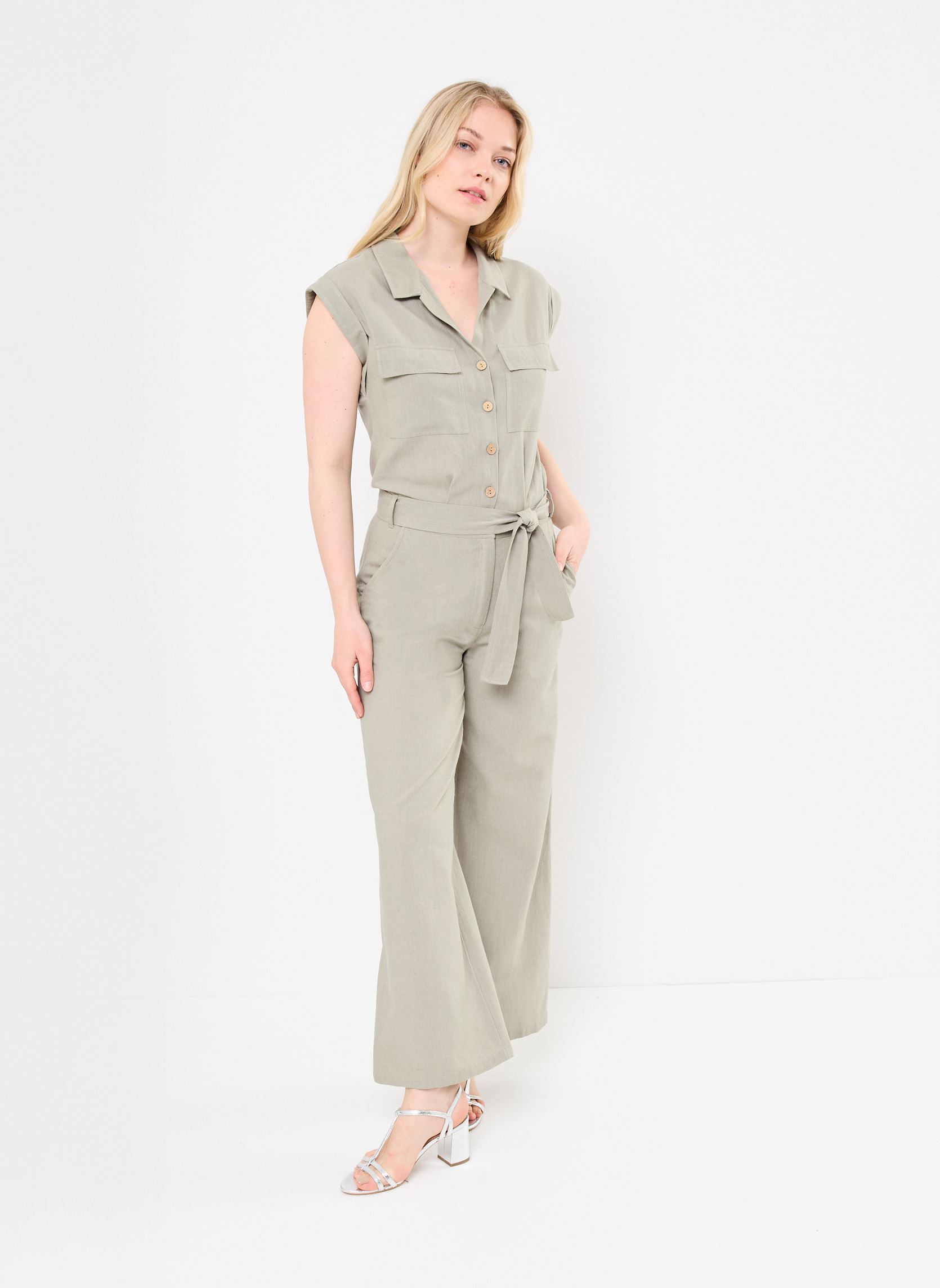 Combinaisons pantalon PECOMBI-LONGUE combinaison femme vert MADE BY Combinaisons pantalon PECOMBI-LONGUE combinaison femme vert SEAGRASS