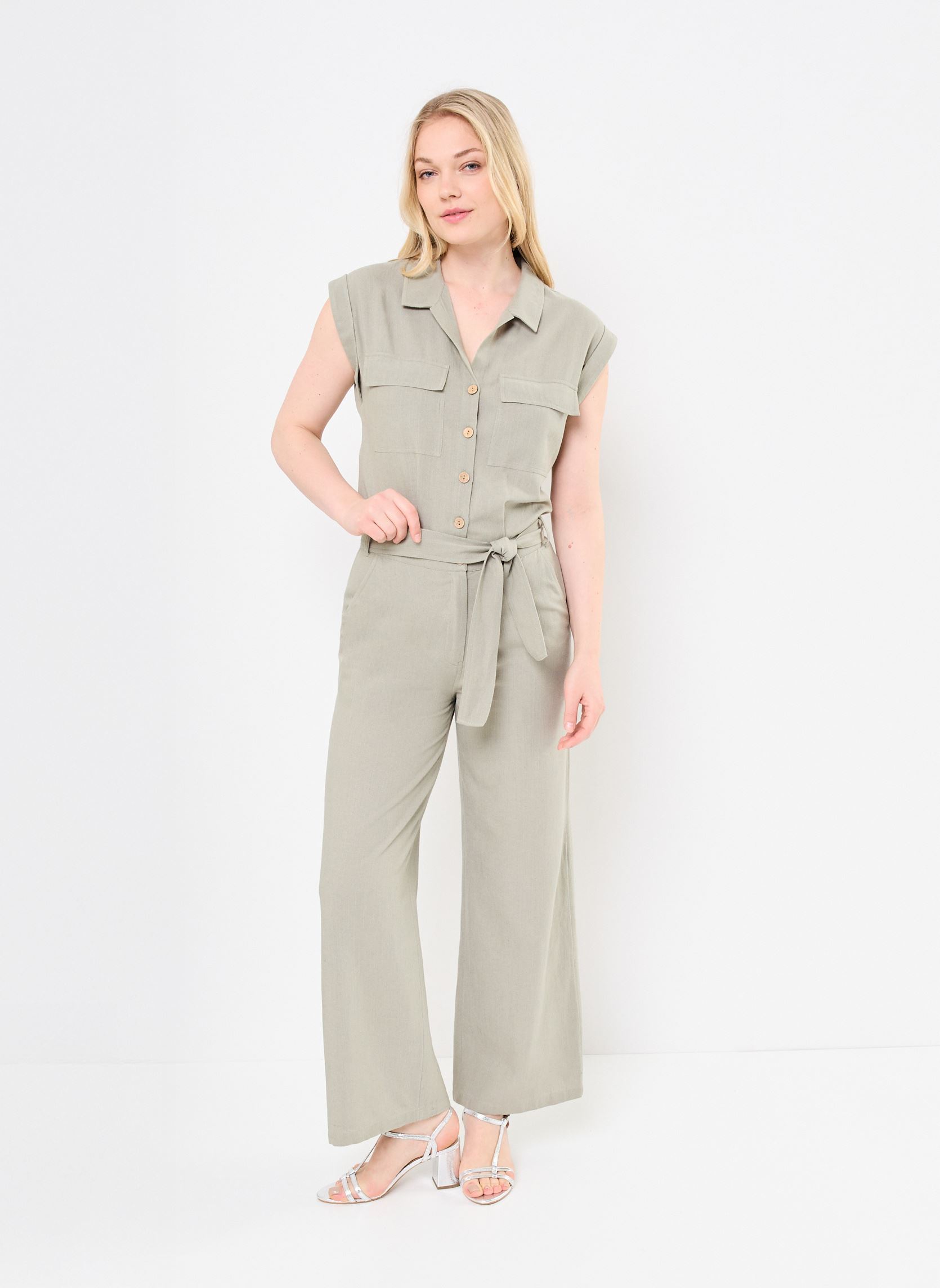 Combinaisons pantalon PECOMBI-LONGUE combinaison femme vert MADE BY Combinaisons pantalon PECOMBI-LONGUE combinaison femme vert SEAGRASS