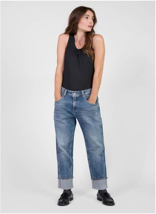 Le temps des cerises Jeans droit Jeans loose Blue femme bleu