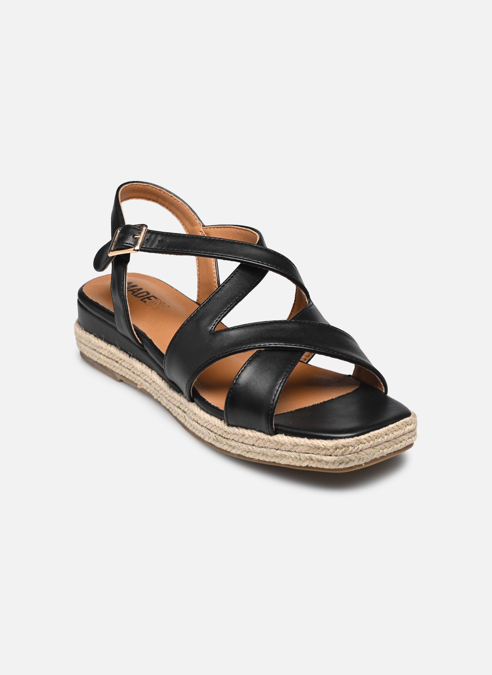 Sandalias planas Sandales DAWOUN mujer negro MADE BY Sandalias planas Sandales DAWOUN mujer negro Noir