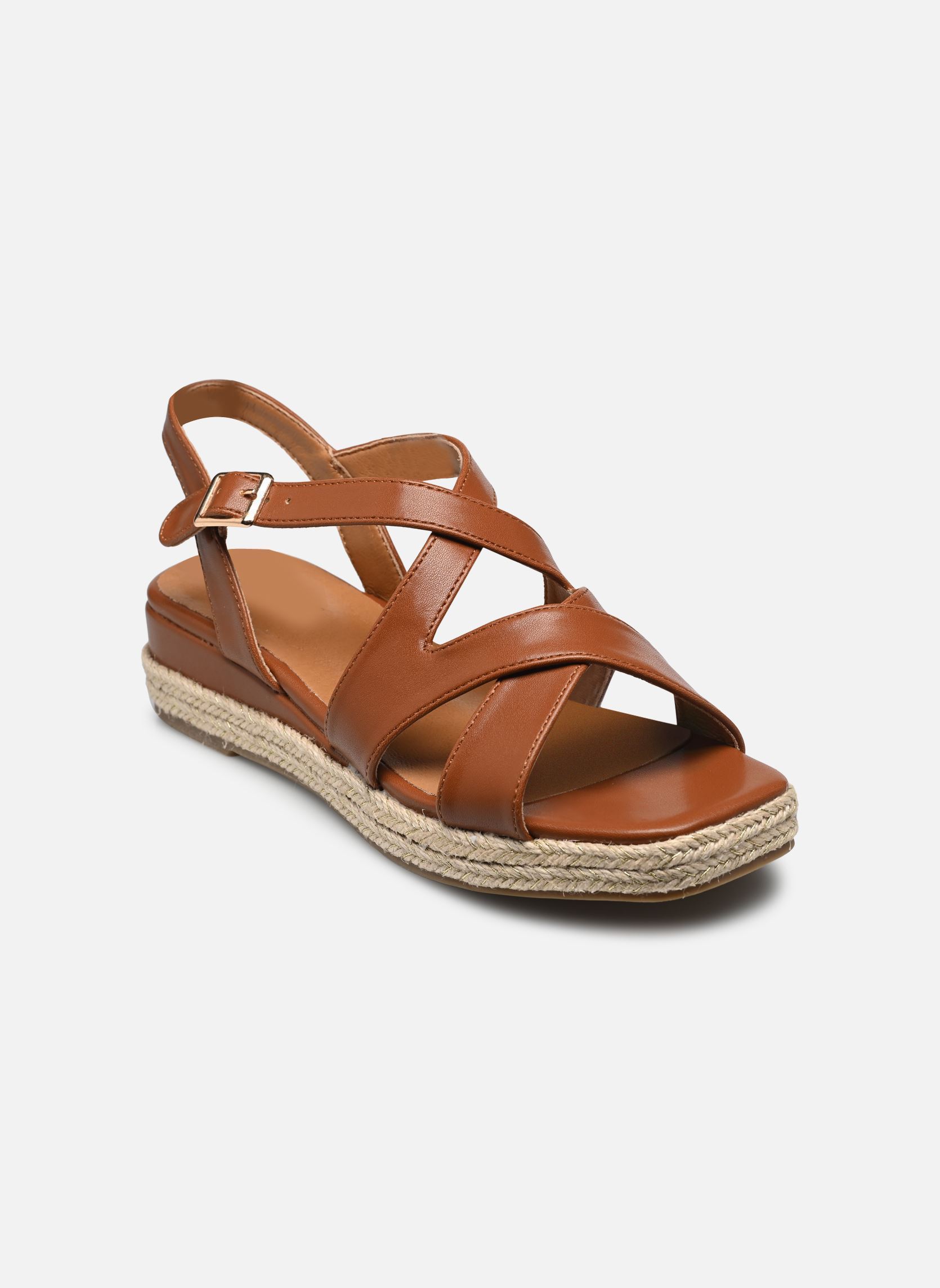 Sandali piatti Sandales DAWOUN donna marrone MADE BY Sandali piatti Sandales DAWOUN donna marrone Cognac