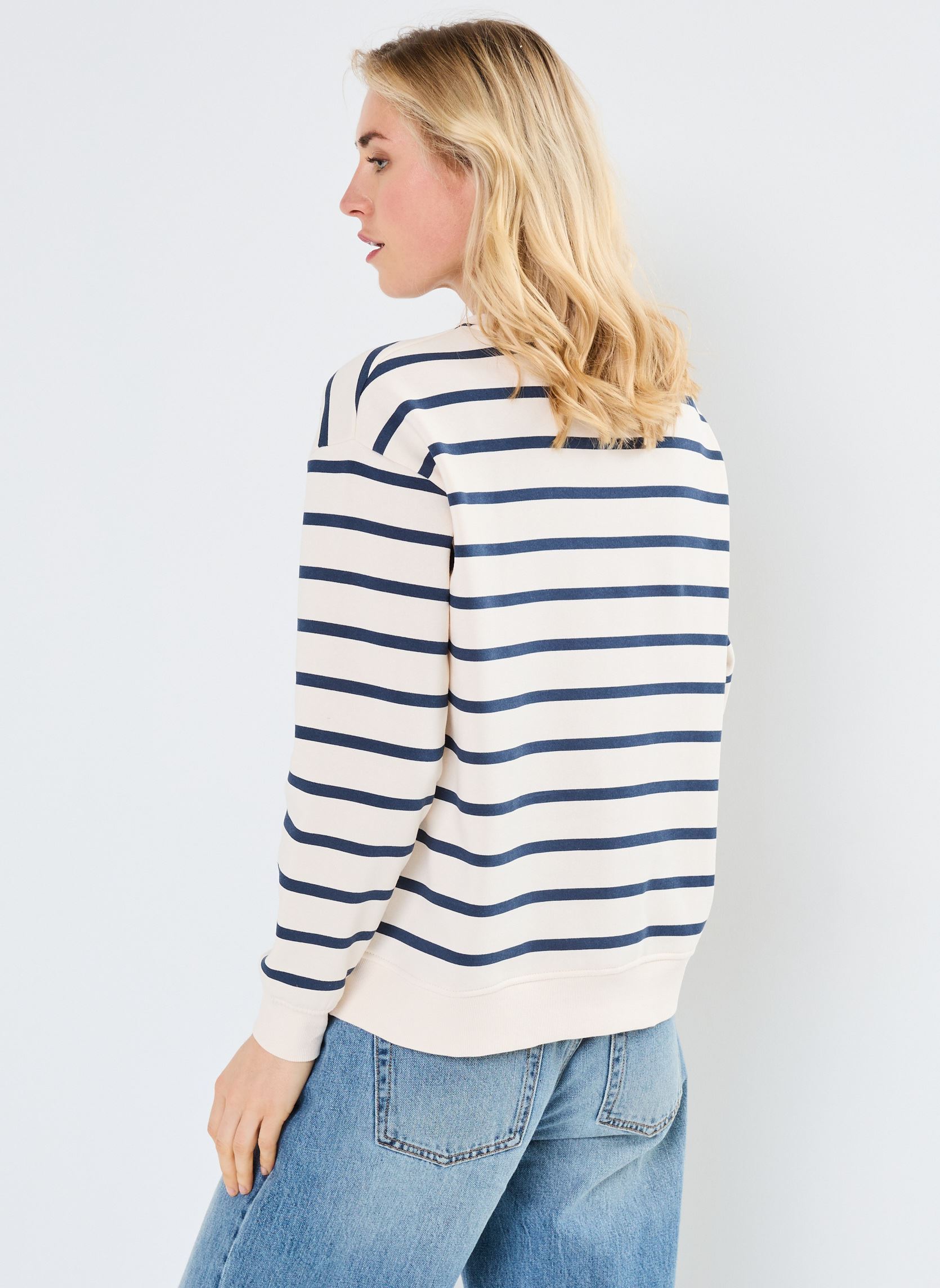 Sweater MORNING dames wit MADE BY Sweater MORNING dames wit IMP_RAYURE MARIN MARINE_ECRU