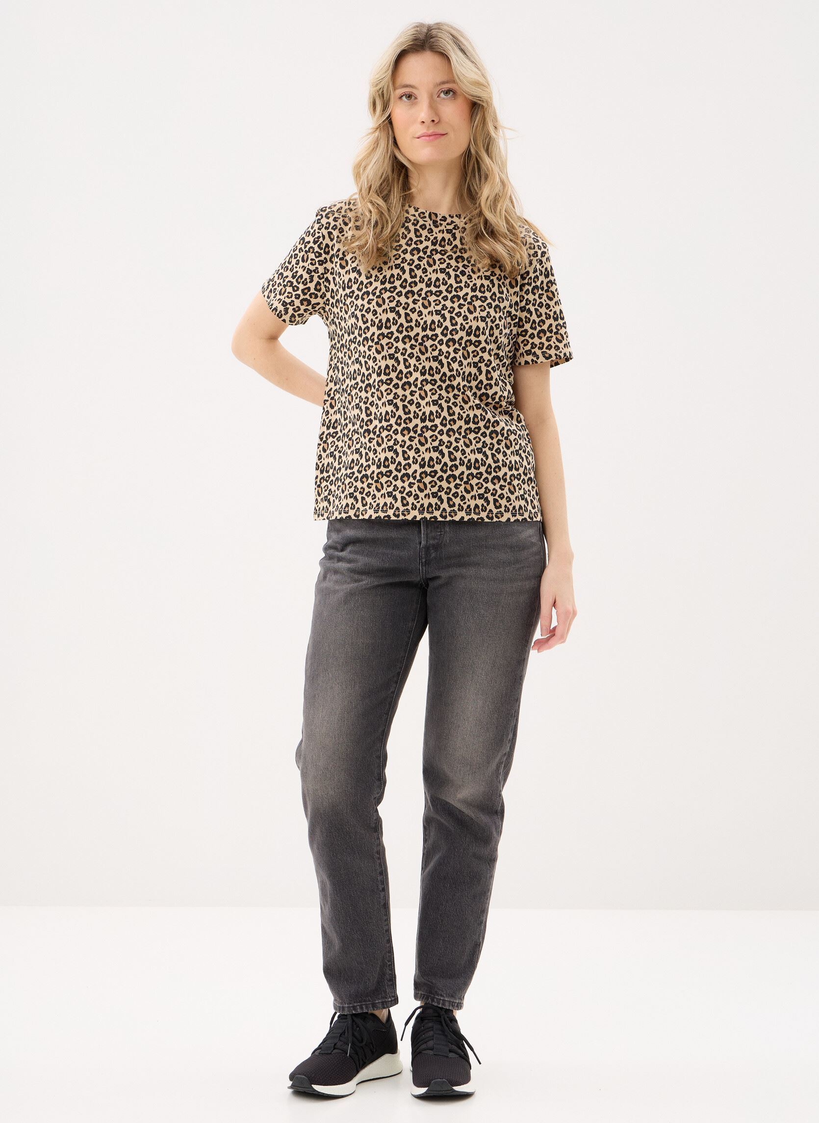 Tee-shirts manches courtes T-ZEBRE femme beige MADE BY Tee-shirts manches courtes T-ZEBRE femme beige IMP_LEOPARD SMALL_BEIGE