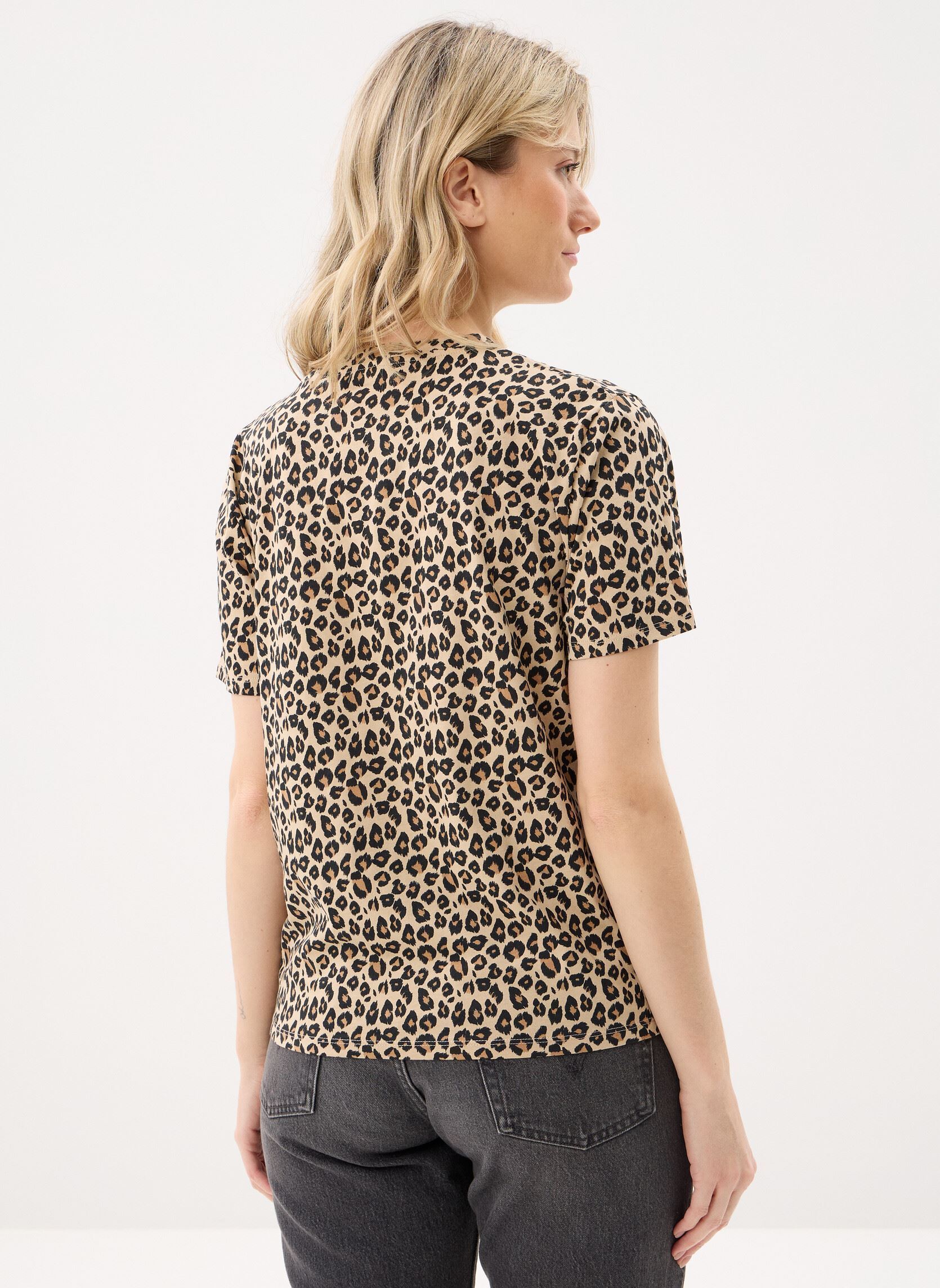 Tee-shirts manches courtes T-ZEBRE femme beige MADE BY Tee-shirts manches courtes T-ZEBRE femme beige IMP_LEOPARD SMALL_BEIGE