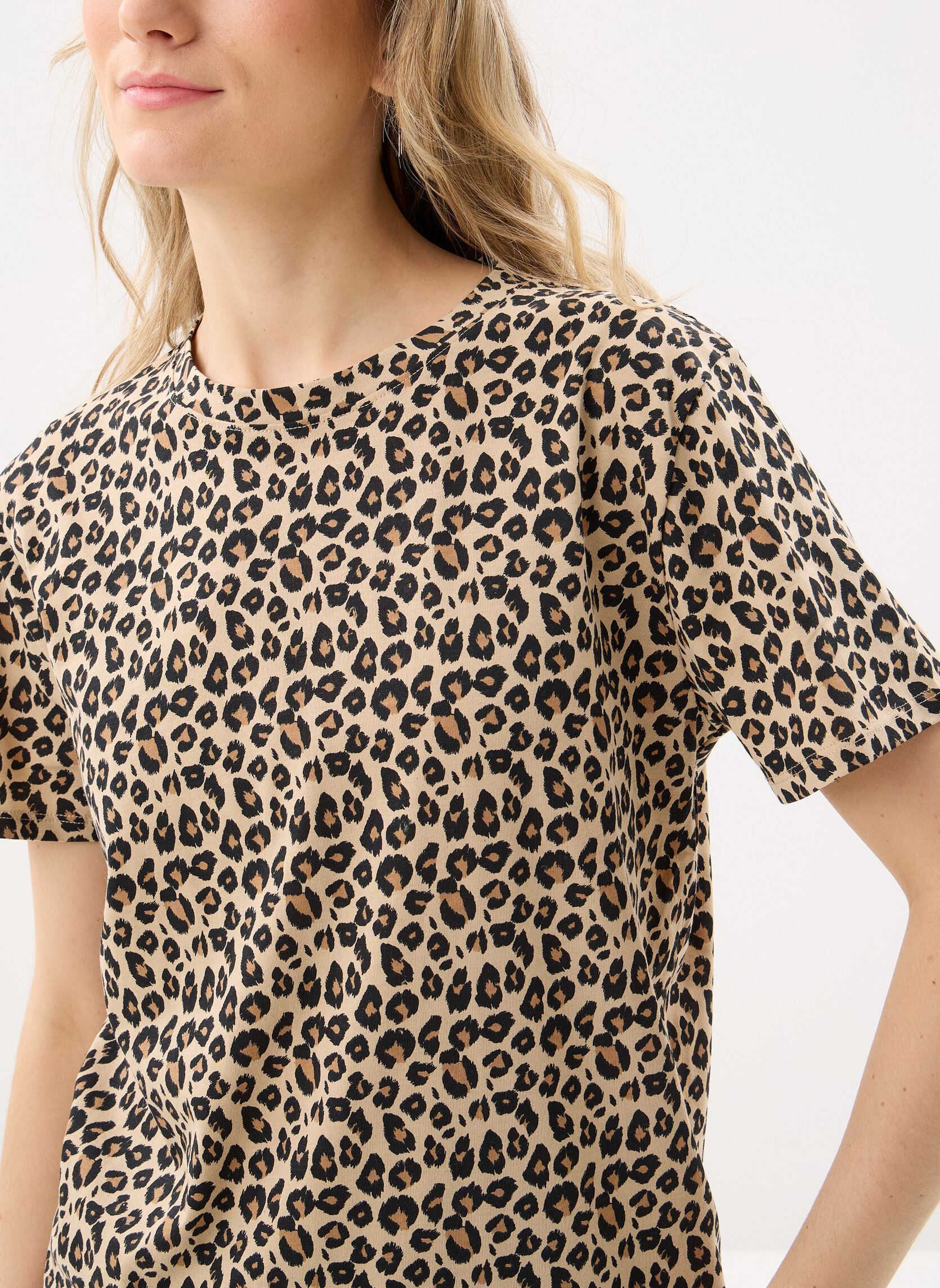 Tee-shirts manches courtes T-ZEBRE femme beige MADE BY Tee-shirts manches courtes T-ZEBRE femme beige IMP_LEOPARD SMALL_BEIGE