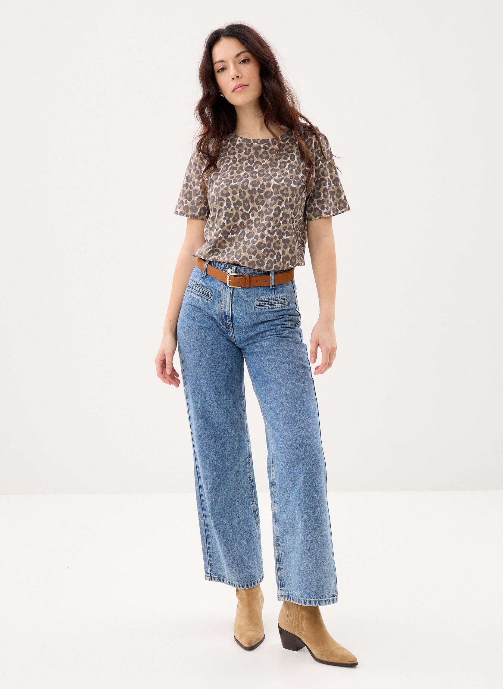 Tee-shirts manches courtes T-ZEBRE femme marron MADE BY Tee-shirts manches courtes T-ZEBRE femme marron IMP_LEOMARIA_FAUVE