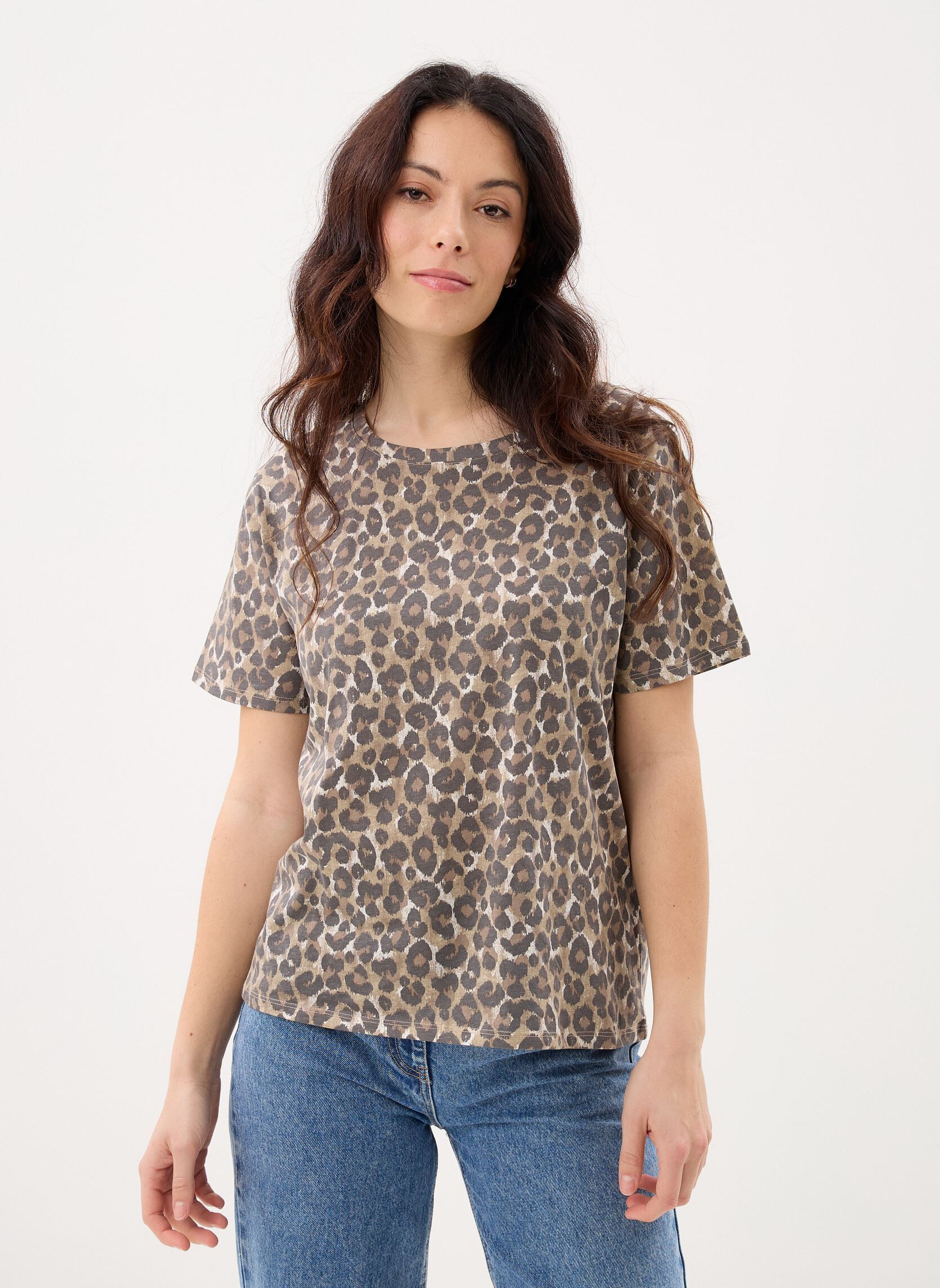 Tee-shirts manches courtes T-ZEBRE femme marron MADE BY Tee-shirts manches courtes T-ZEBRE femme marron IMP_LEOMARIA_FAUVE