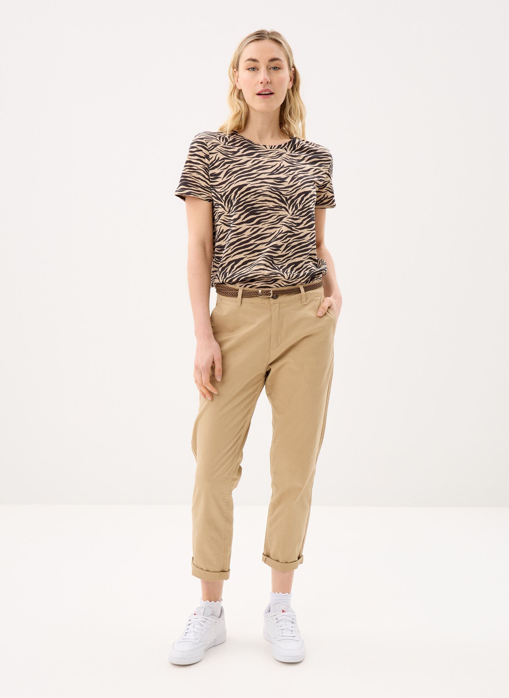 Tee-shirts manches courtes T-ZEBRE femme beige MADE BY Tee-shirts manches courtes T-ZEBRE femme beige IMP_ZEBRA_BEIGE