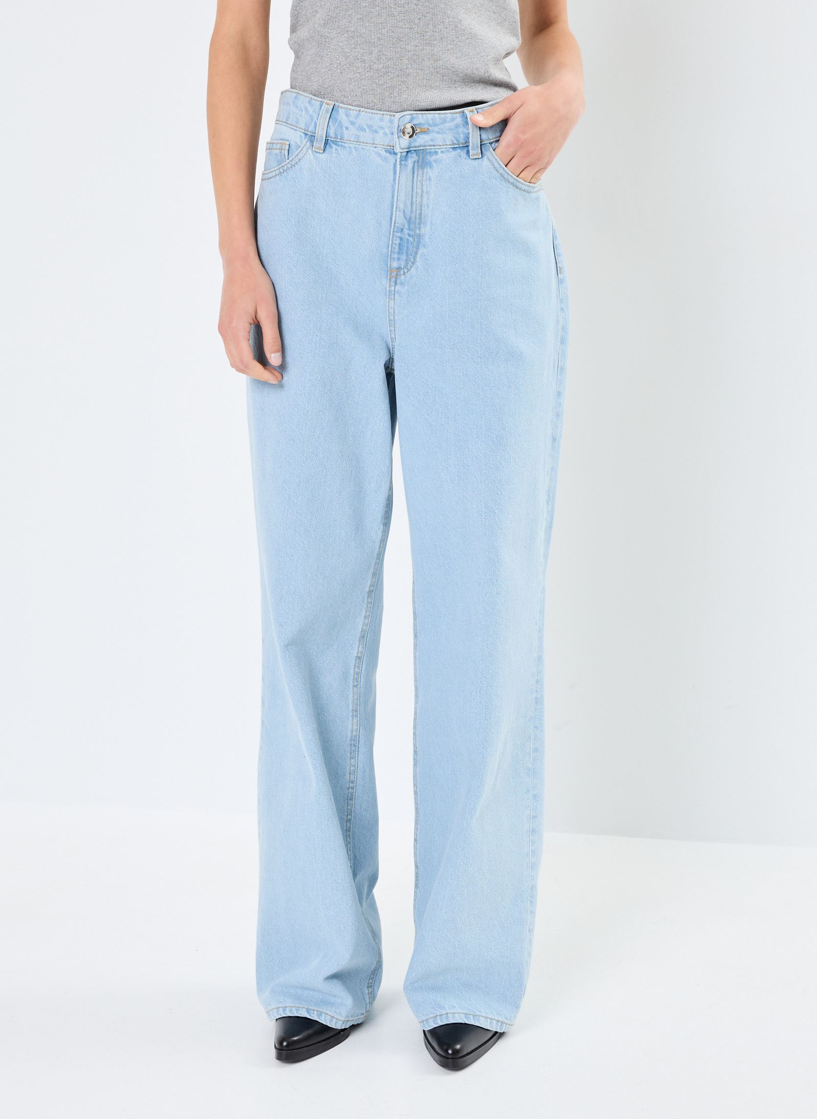 Jeans larghi PWIDE-DENIM donna blu MADE BY Jeans larghi PWIDE-DENIM donna blu DENIM TRIPLE STONE