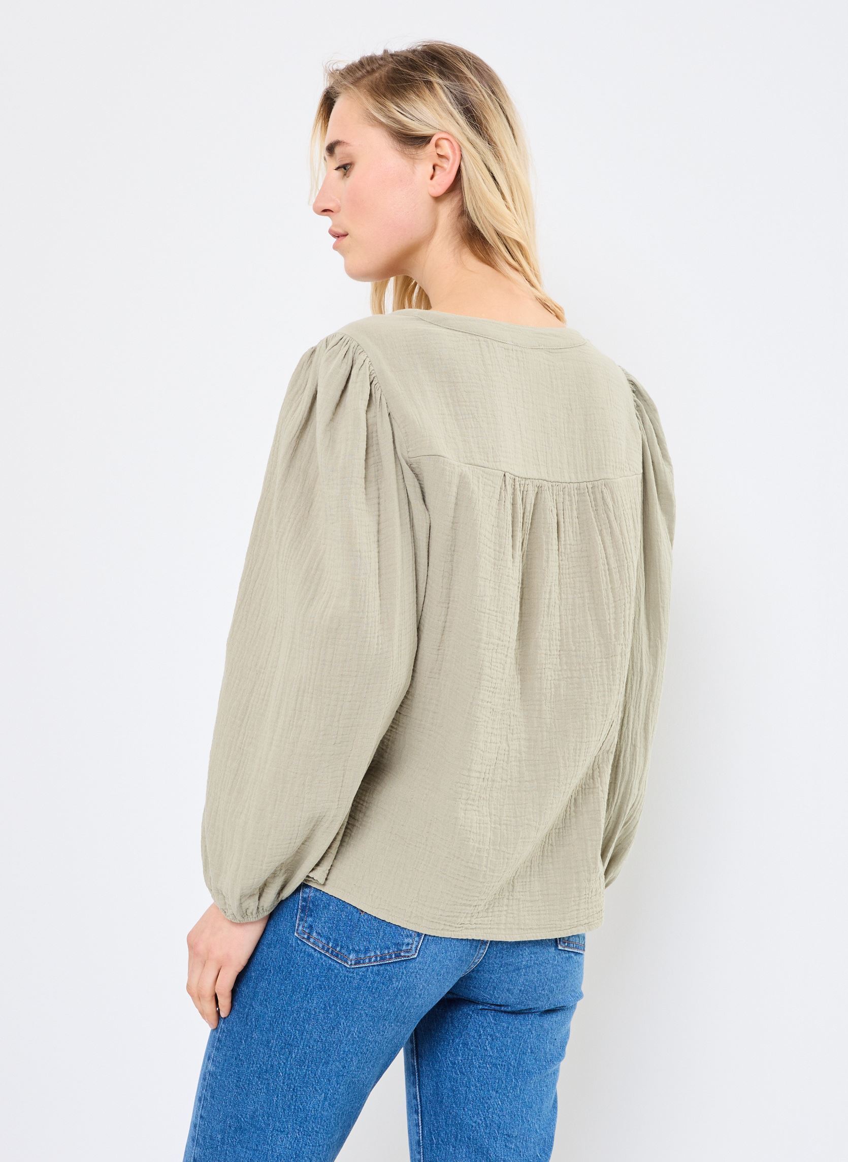 Blouses manches longues CHEMIGAZ femme vert Georgia Rose Blouses manches longues CHEMIGAZ femme vert SEAGRASS