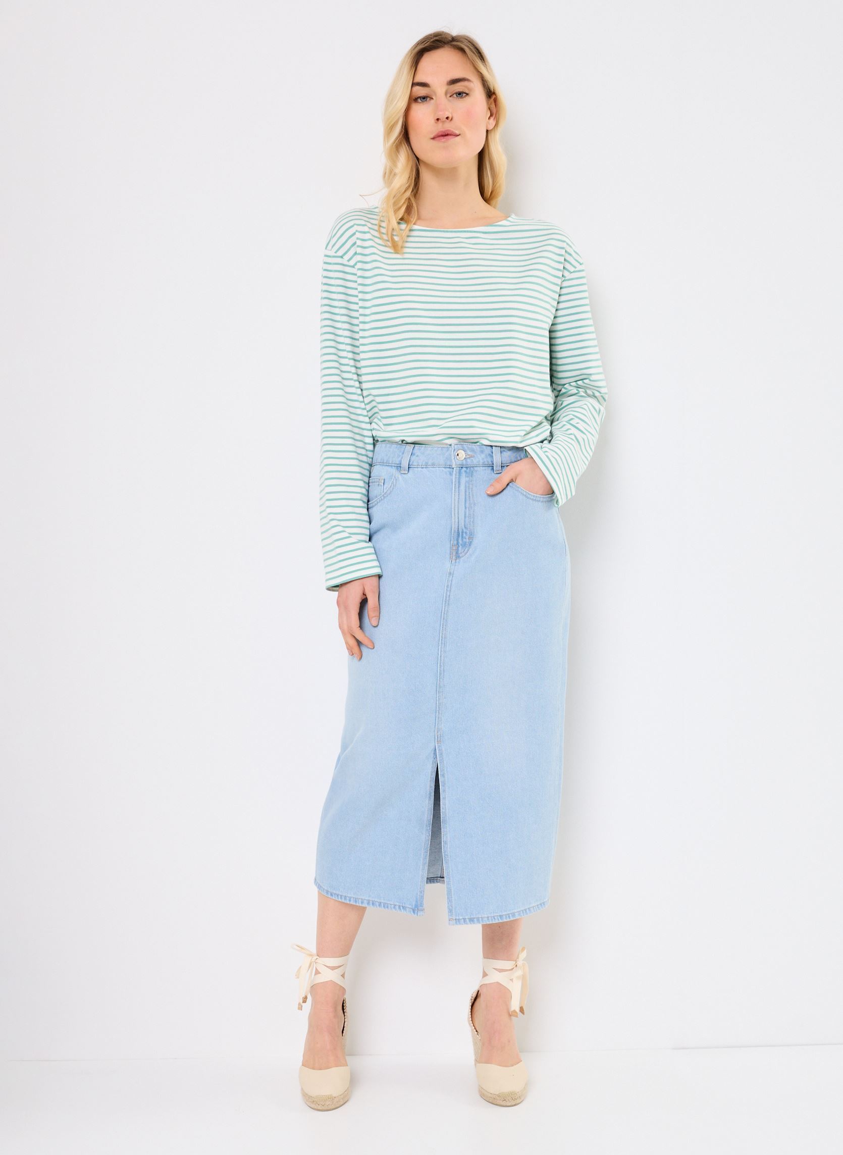 Faldas largas JUPE-DENIM mujer azul MADE BY Faldas largas JUPE-DENIM mujer azul DENIM TRIPLE STONE