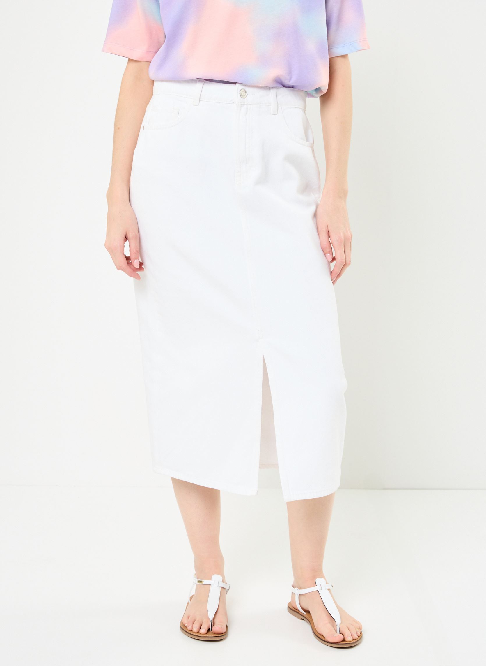 Jupes longues JUPE-DENIM femme blanc MADE BY Jupes longues JUPE-DENIM femme blanc DENIM BLANC