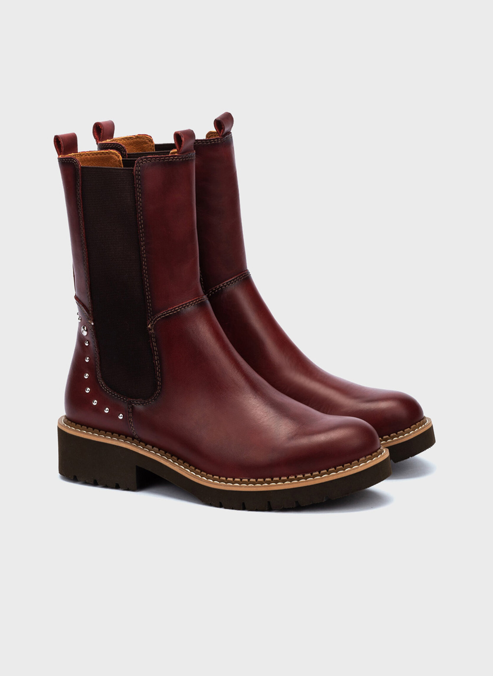 Bottines Plates Cuir - The Divine Factory - Noir - A élastique - Femme