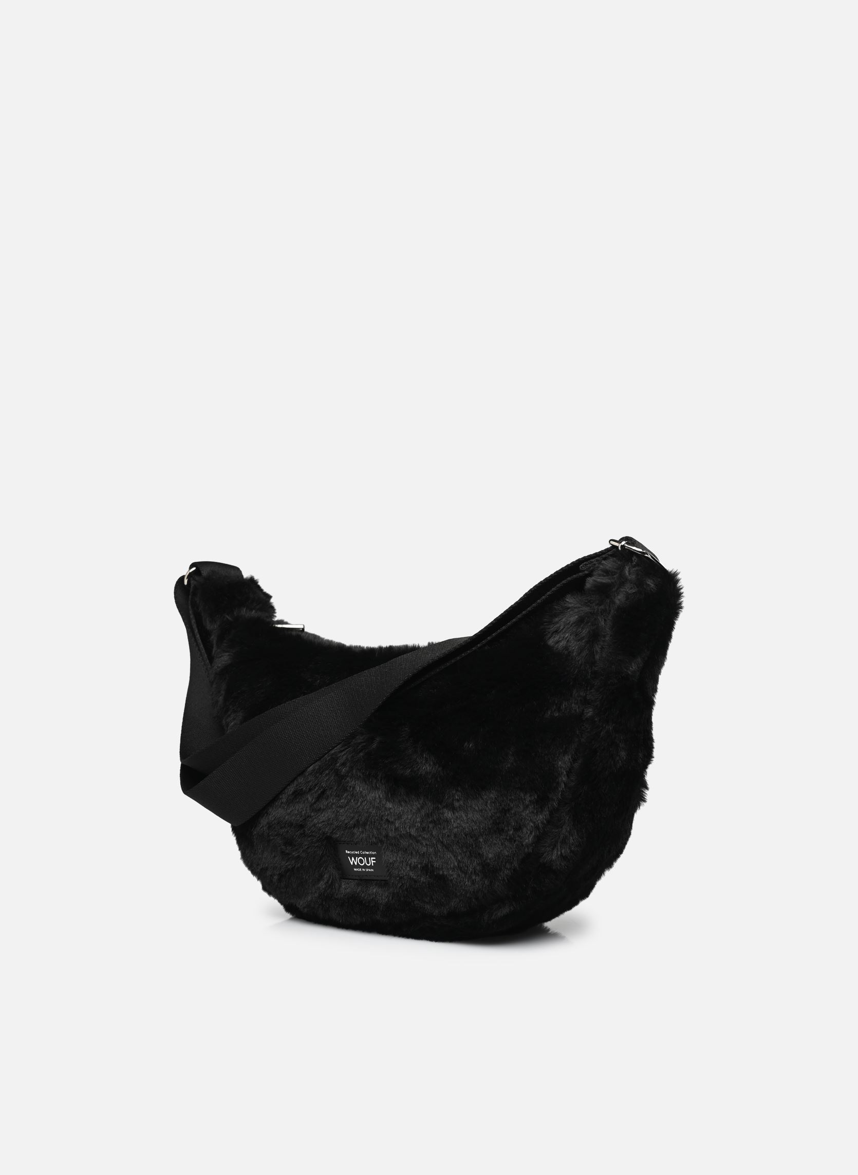 Schoudertassen Sac à bandoulière - Faux Fur dames zwart WOUF Schoudertassen Sac à bandoulière - Faux Fur dames zwart BLACK FOREST