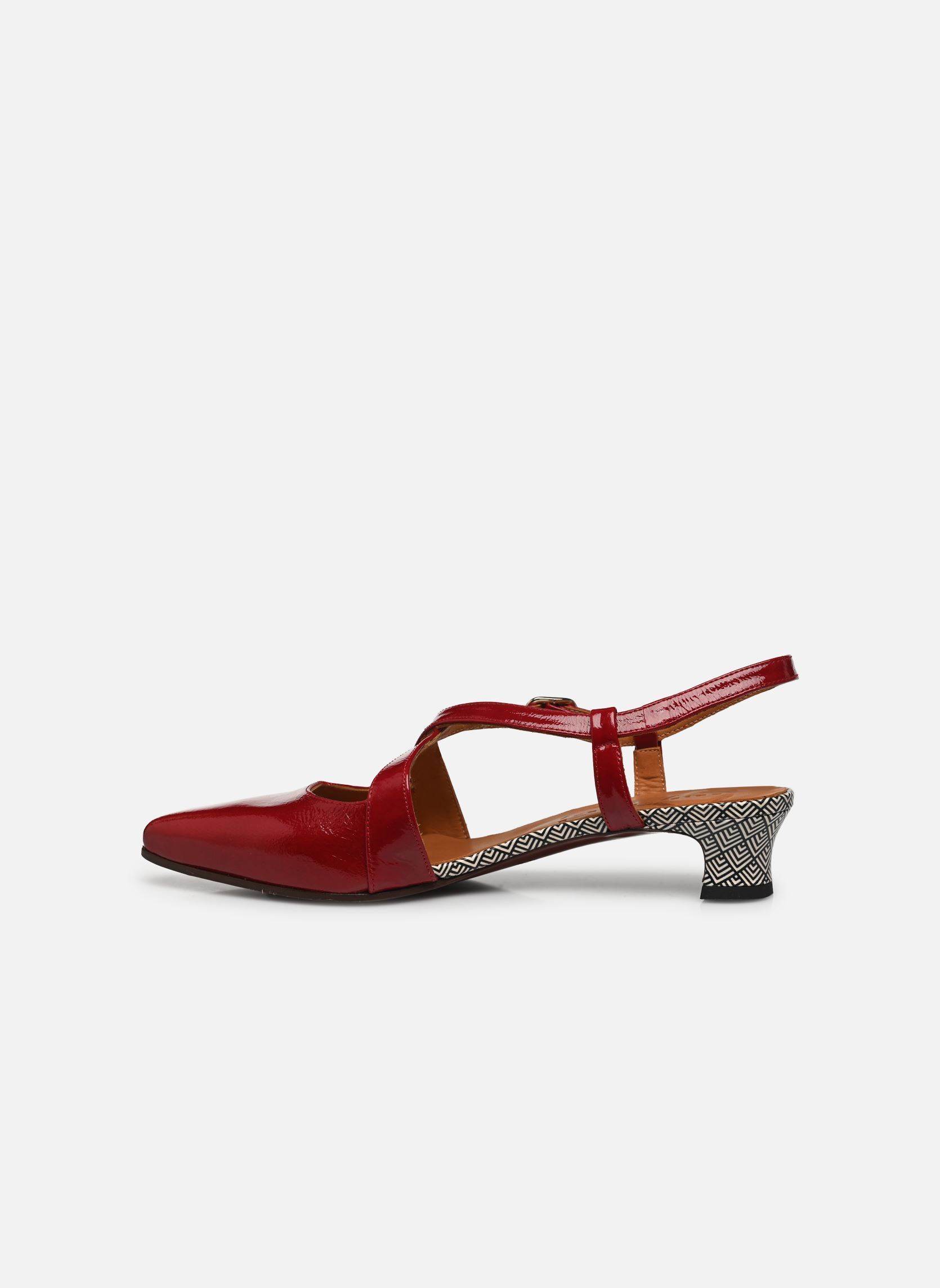 Escarpins à brides Hasa femme rouge Chie Mihara Escarpins à brides Hasa femme rouge Sucre Rojo Espiga Negro Espiga