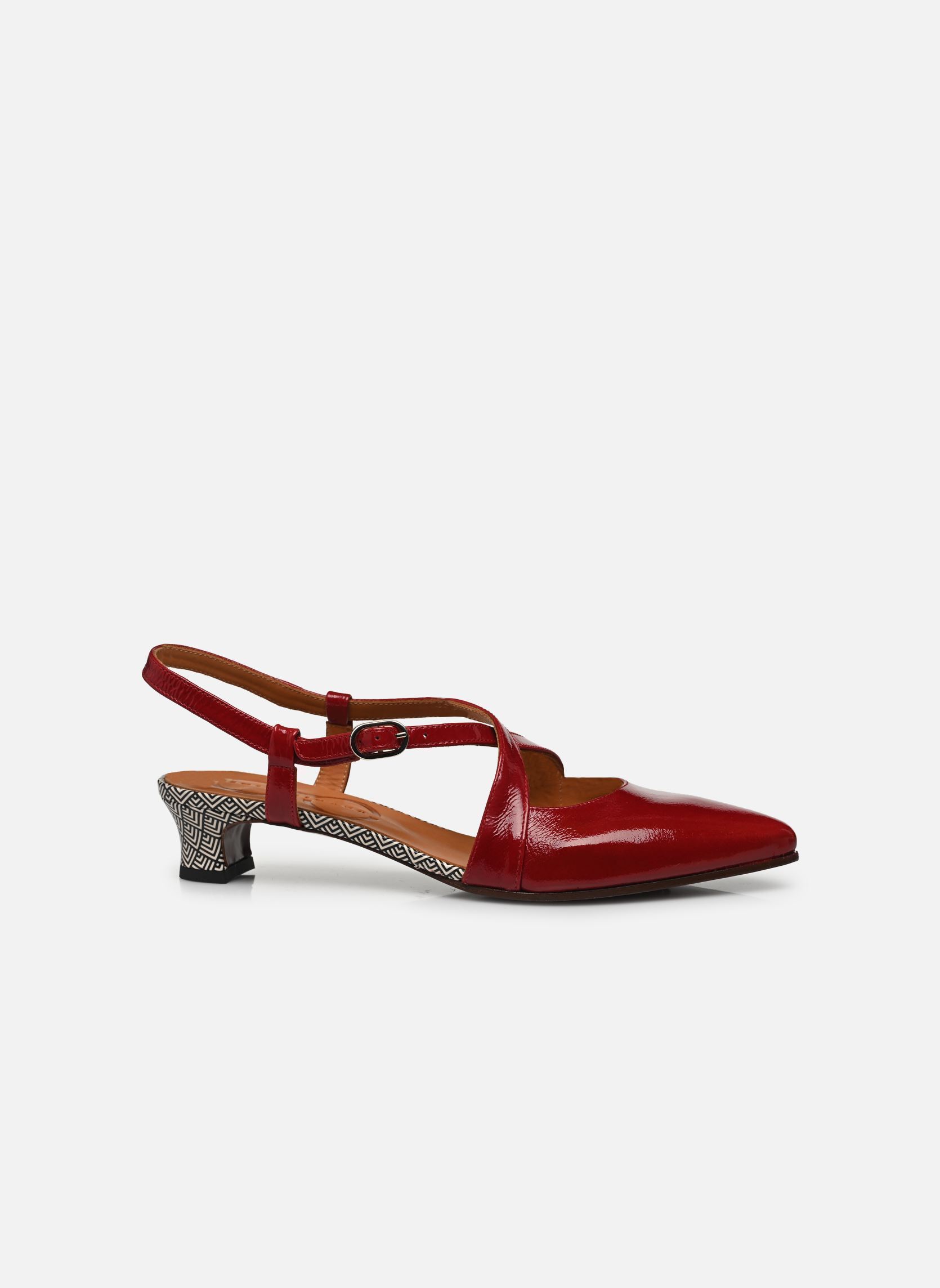 Escarpins à brides Hasa femme rouge Chie Mihara Escarpins à brides Hasa femme rouge Sucre Rojo Espiga Negro Espiga