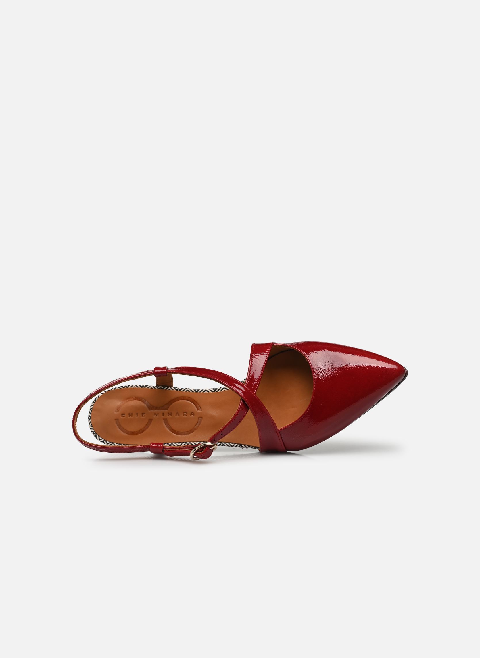 Escarpins à brides Hasa femme rouge Chie Mihara Escarpins à brides Hasa femme rouge Sucre Rojo Espiga Negro Espiga
