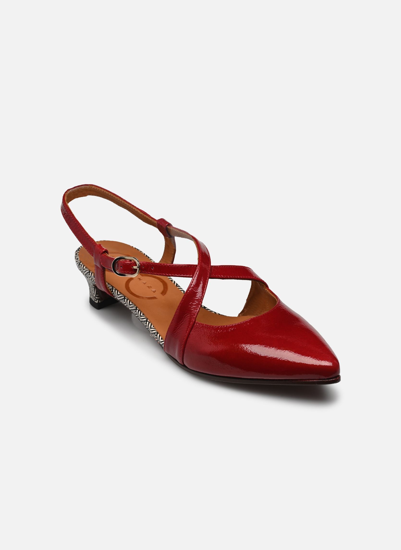Escarpins à brides Hasa femme rouge Chie Mihara Escarpins à brides Hasa femme rouge Sucre Rojo Espiga Negro Espiga