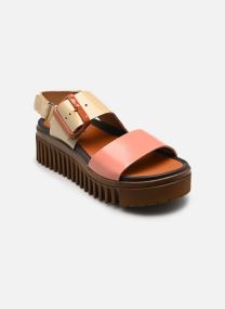 Sandalias y plataformas de cuña Brighton 1578 mujer negro