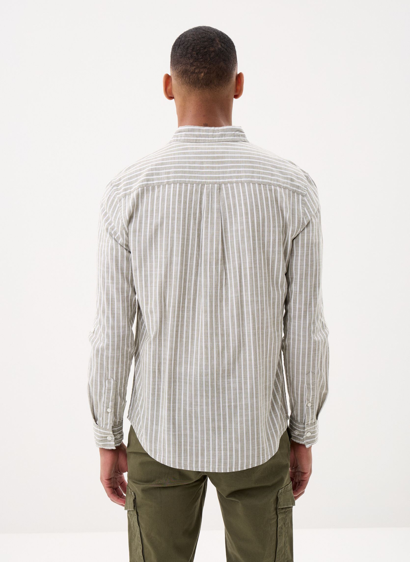 Hemden CHEPERFECT rayures heren groen MADE BY Hemden CHEPERFECT rayures heren groen STRIPESHIRT_KAKI