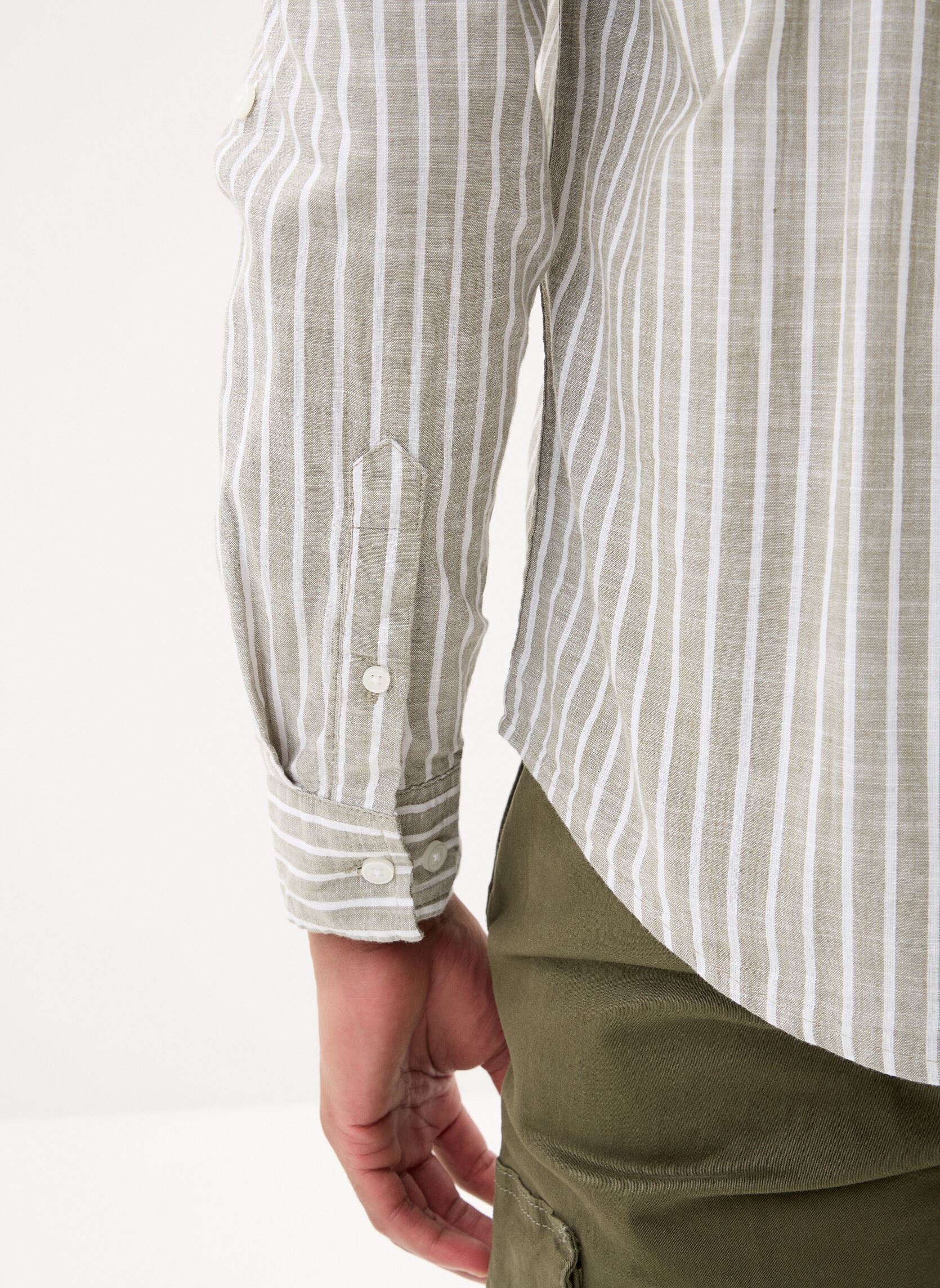Hemden CHEPERFECT rayures heren groen MADE BY Hemden CHEPERFECT rayures heren groen STRIPESHIRT_KAKI