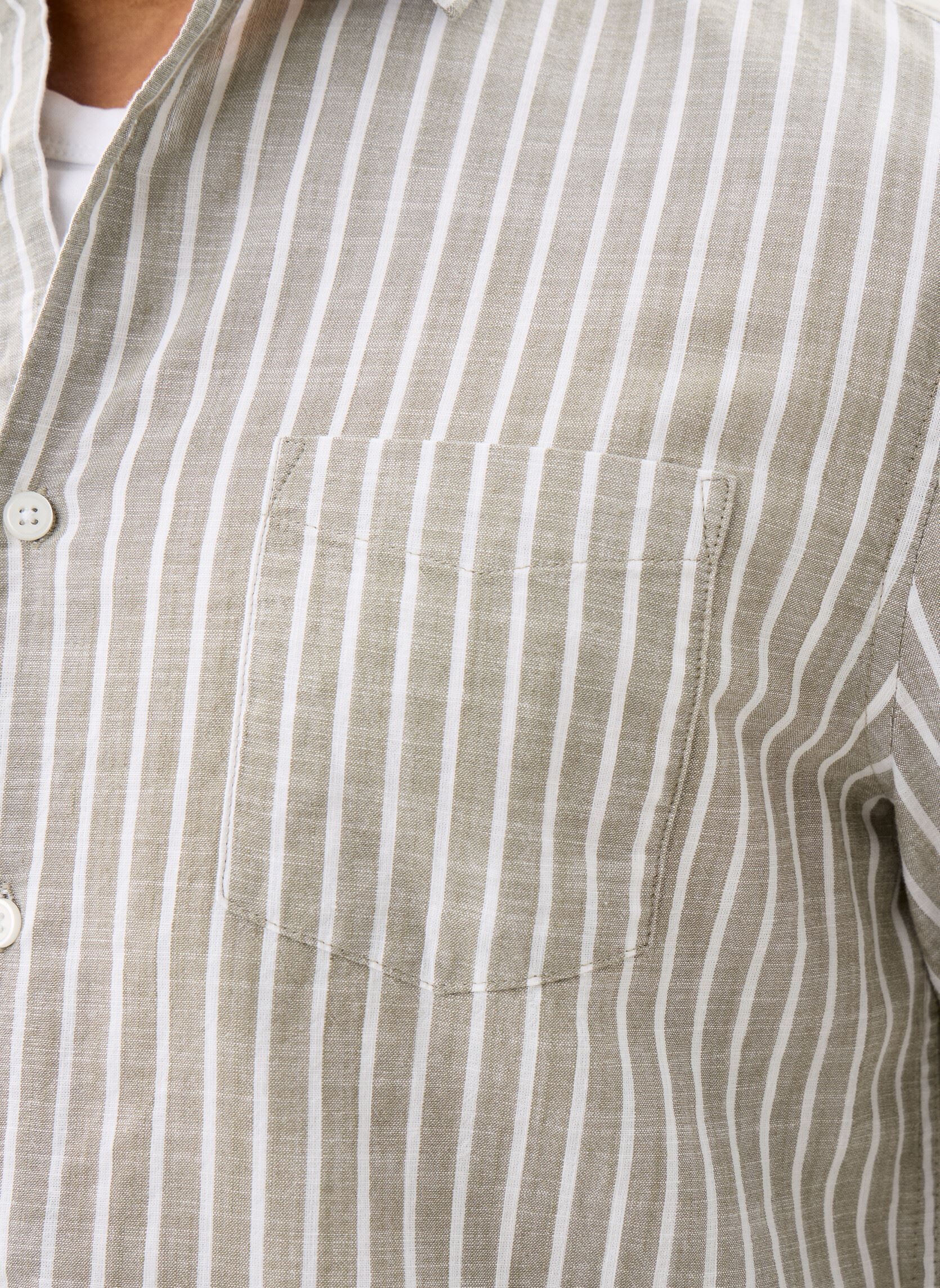 Hemden CHEPERFECT rayures heren groen MADE BY Hemden CHEPERFECT rayures heren groen STRIPESHIRT_KAKI