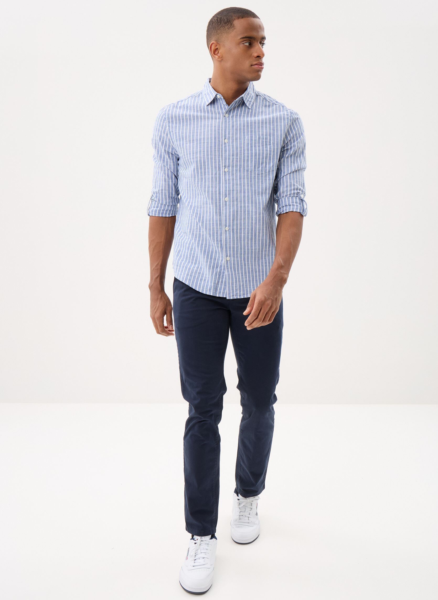 Hemden CHEPERFECT rayures heren blauw MADE BY Hemden CHEPERFECT rayures heren blauw STRIPESHIRT_BLEU