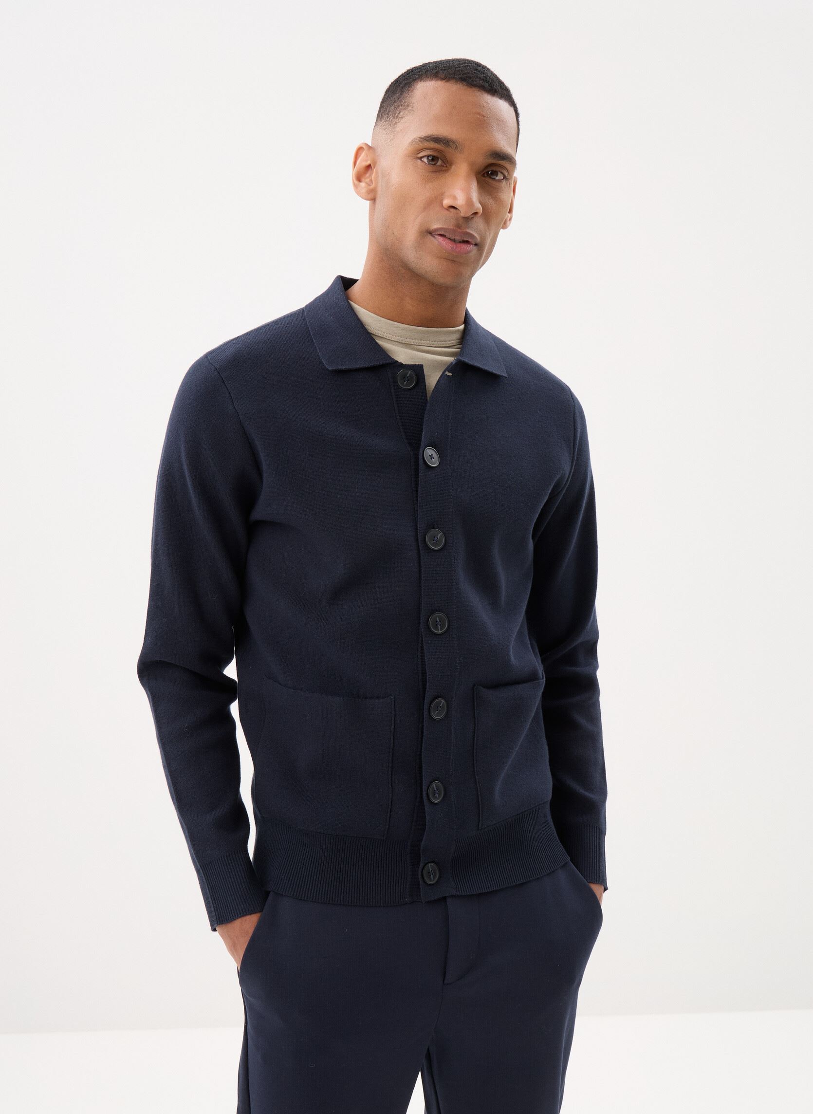 Gilets MON-CARDIGAN homme bleu Marvin&Co Gilets MON-CARDIGAN homme bleu SKY CAPTAIN
