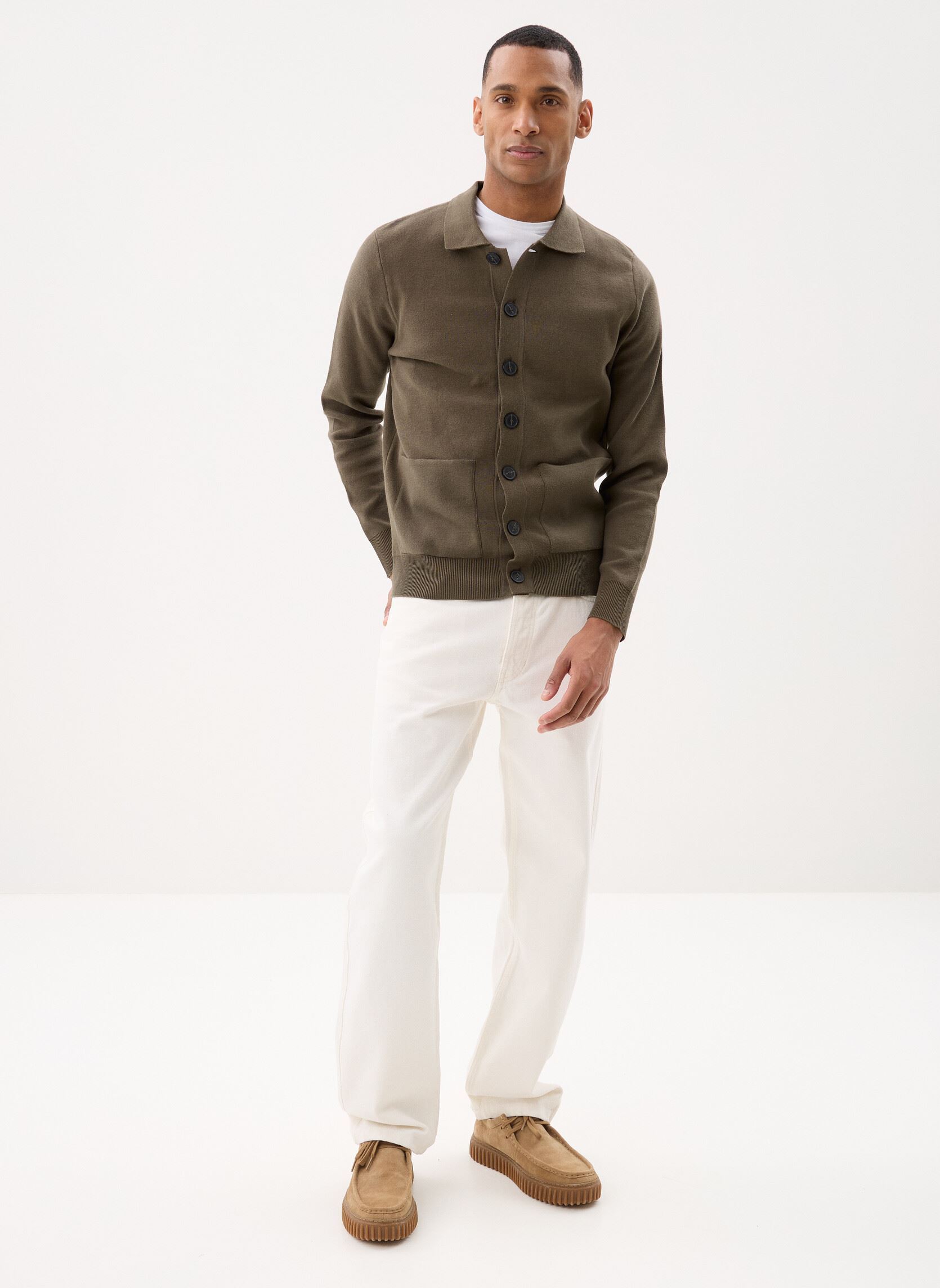 Gilets MON-CARDIGAN homme vert Marvin&Co Gilets MON-CARDIGAN homme vert BLACK OLIVE