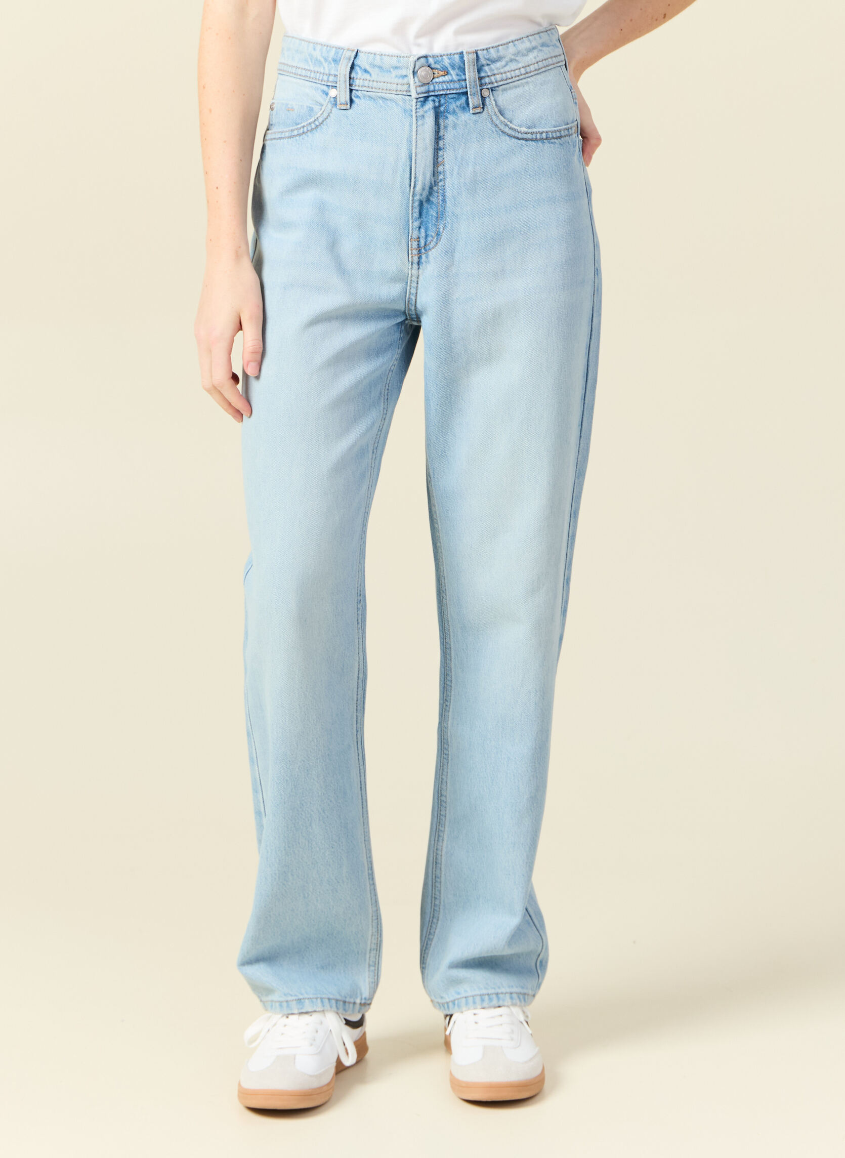Jeans droit LONDON-EASY femme bleu Bonobo Jeans droit LONDON-EASY femme bleu Bleu clair