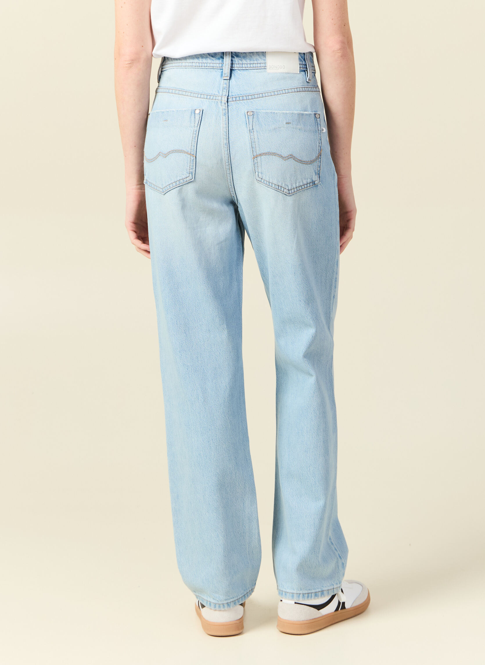 Jeans droit LONDON-EASY femme bleu Bonobo Jeans droit LONDON-EASY femme bleu Bleu clair