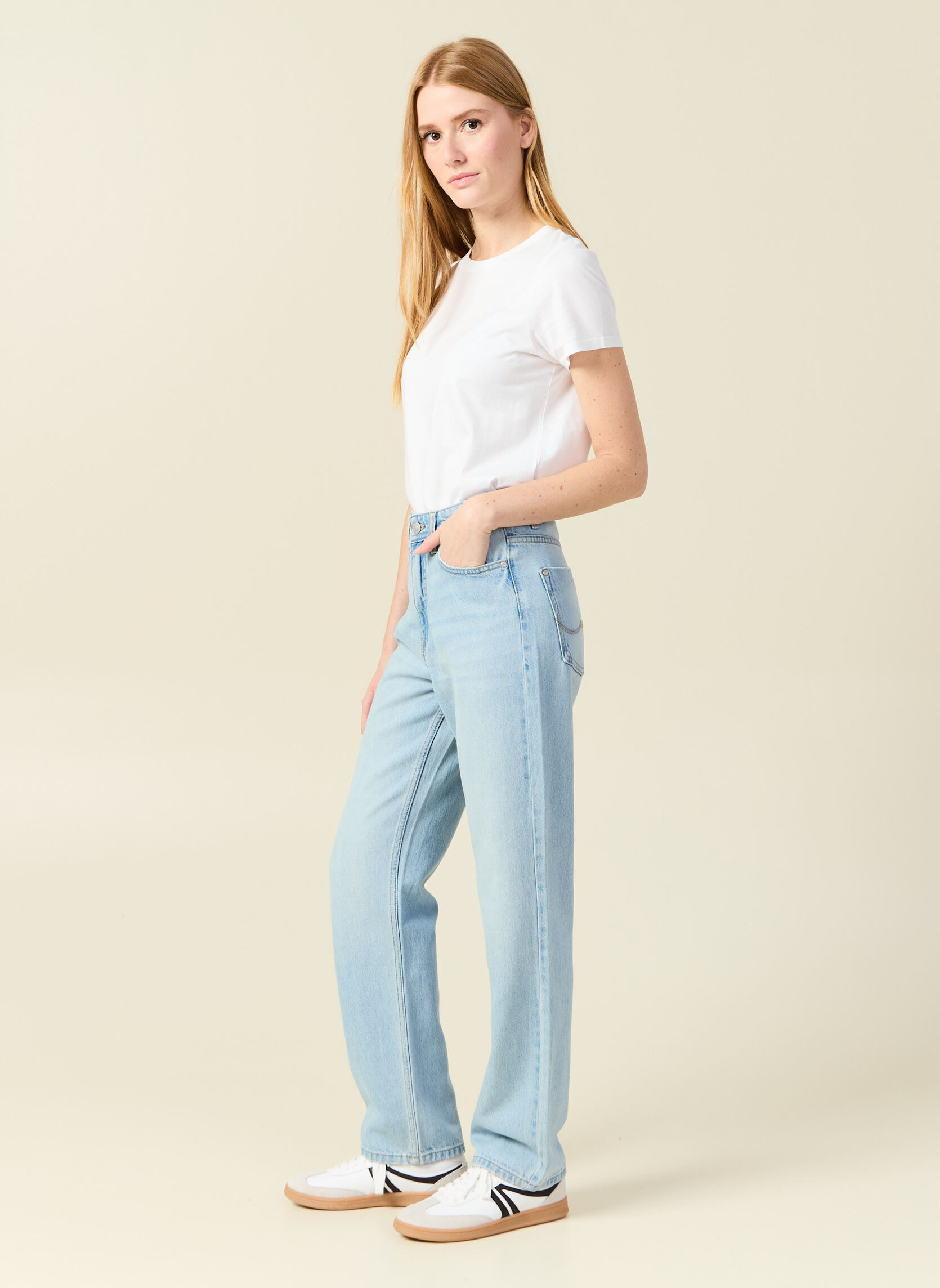 Jeans droit LONDON-EASY femme bleu Bonobo Jeans droit LONDON-EASY femme bleu Bleu clair