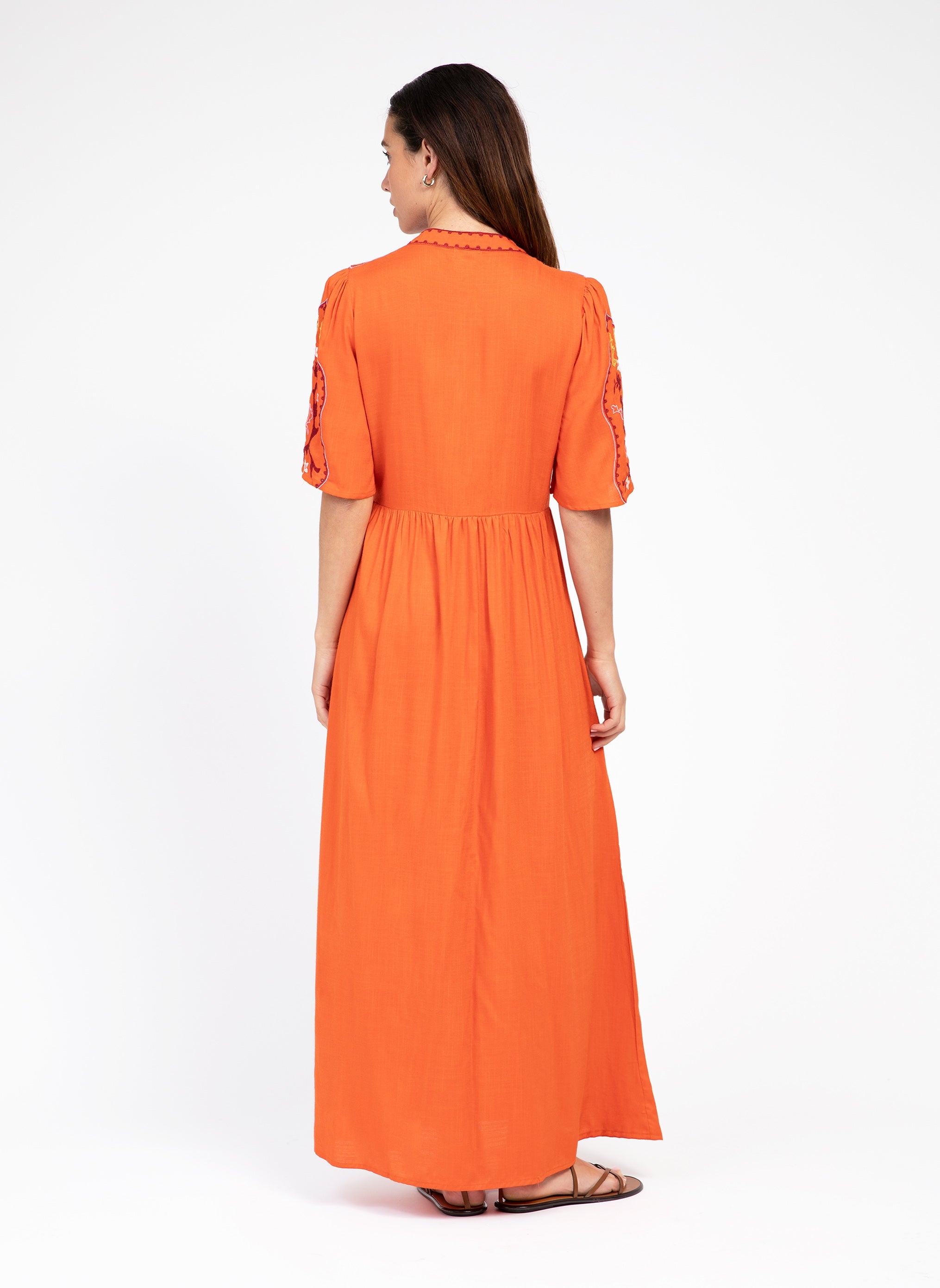 An'ge Robes ROBE LONGUE OBEMY orange femme orange | Sarenza France