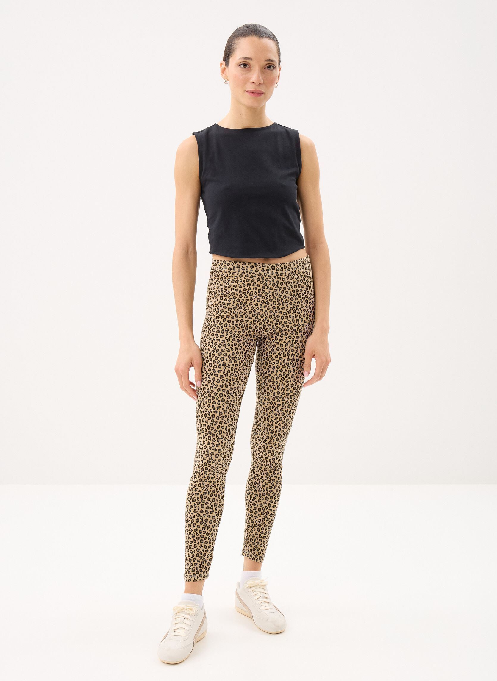 Leggings PANTALON-LEGGING-CHEVILLE dames bruin MADE BY Leggings PANTALON-LEGGING-CHEVILLE dames bruin IMP_MICROLEO_CORNSTALK