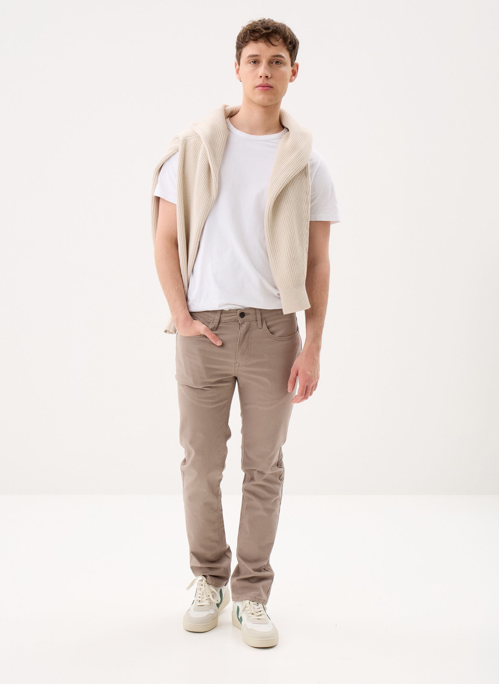 Pantalons droits PANTALON-TWILL homme marron MADE BY Pantalons droits PANTALON-TWILL homme marron Taupe