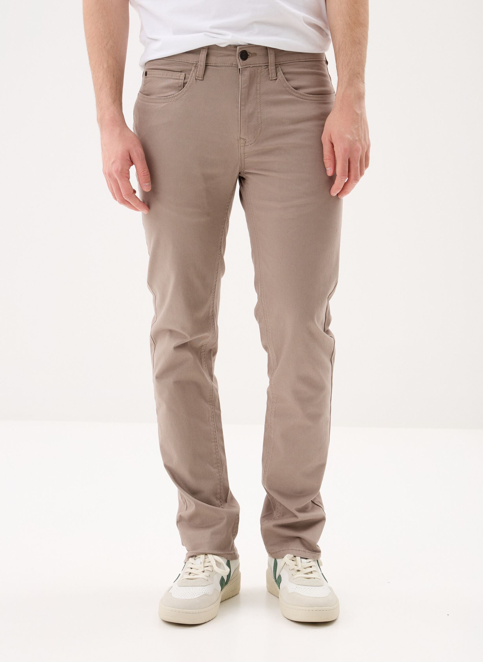 Pantalons droits PANTALON-TWILL homme marron MADE BY Pantalons droits PANTALON-TWILL homme marron Taupe