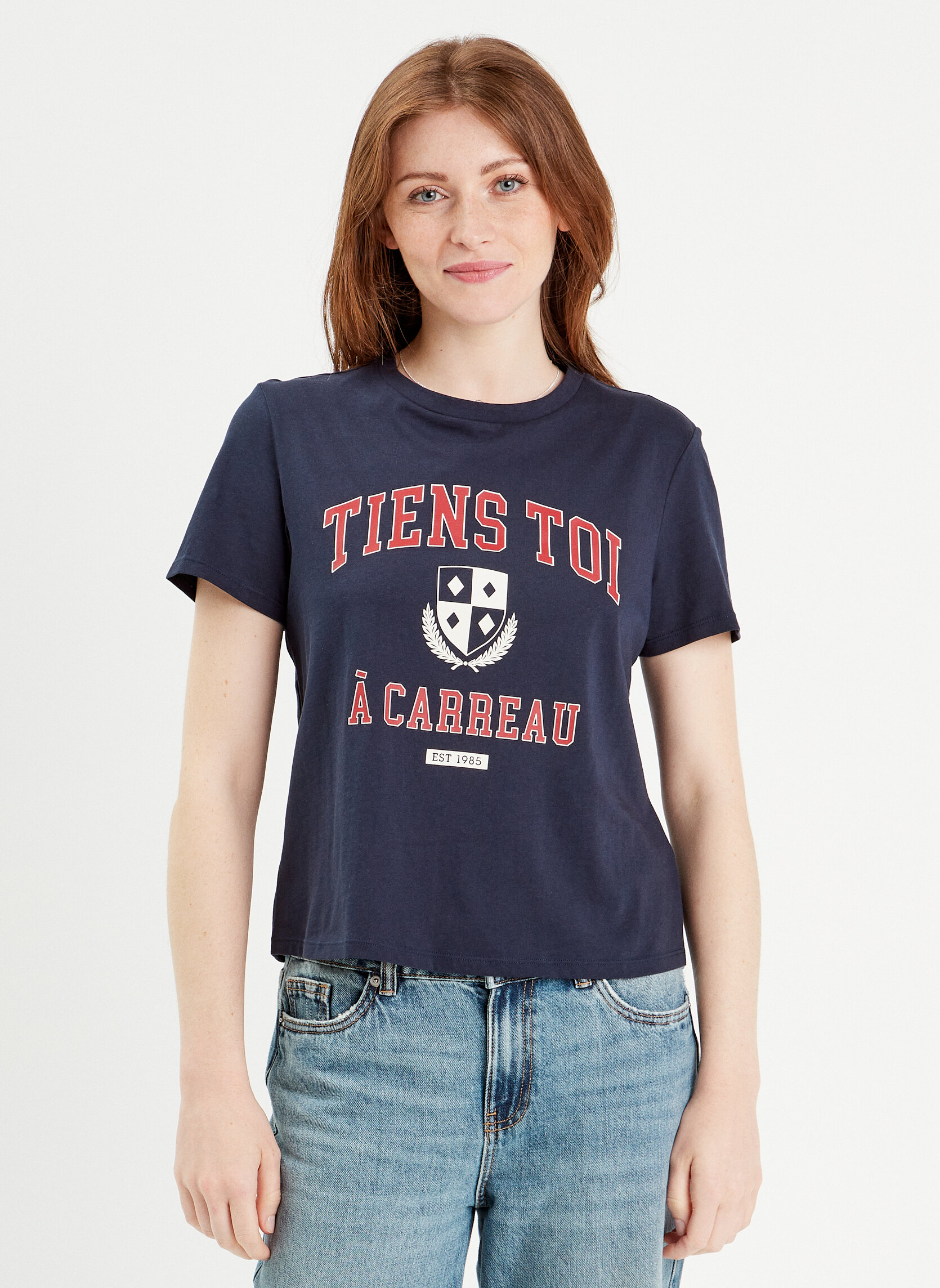Tee-shirts TKHUMGAME femme bleu Cache Cache Tee-shirts TKHUMGAME femme bleu Bleu marine