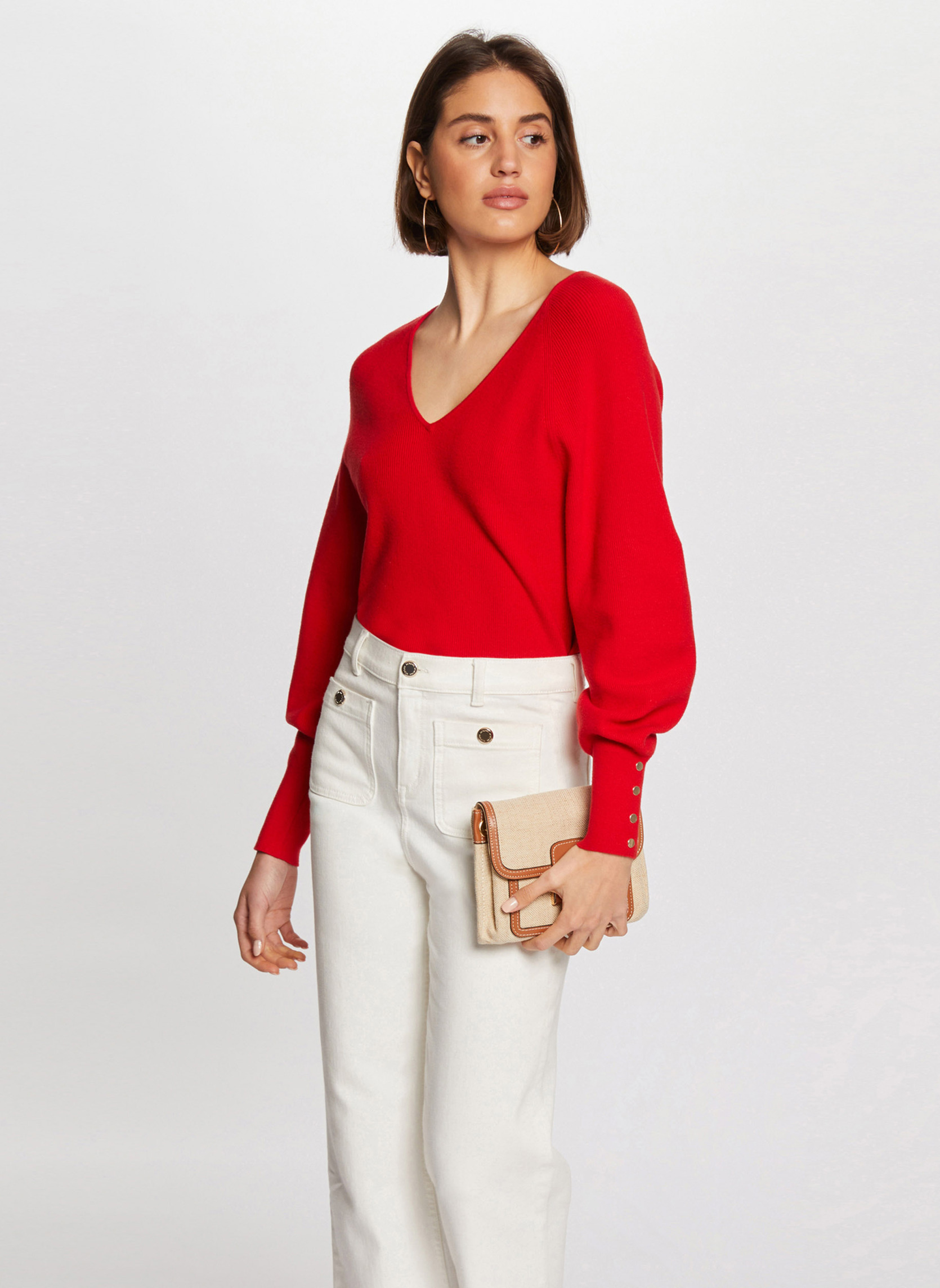 Pulls 242-MPANDA femme rouge Morgan Pulls 242-MPANDA femme rouge Rouge