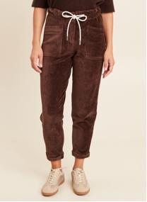 Pantalons droit PEBATLOVE femme marron