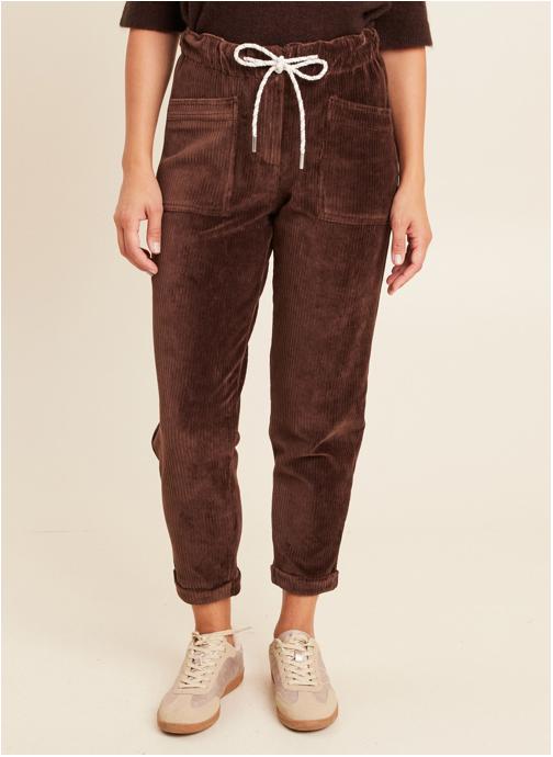 Bréal Pantalons droit PEBATLOVE femme marron