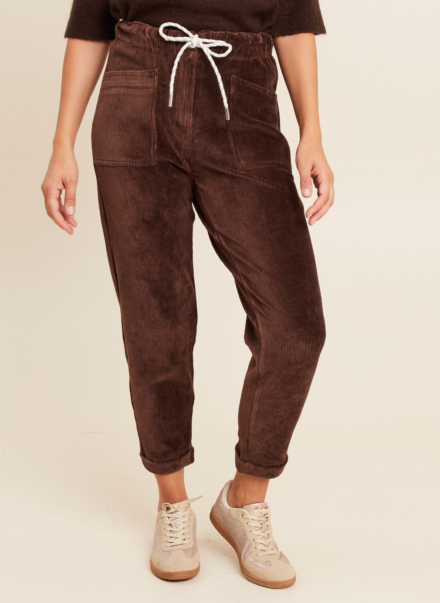 Pantalons droit PEBATLOVE femme marron Bréal Pantalons droit PEBATLOVE femme marron Marron
