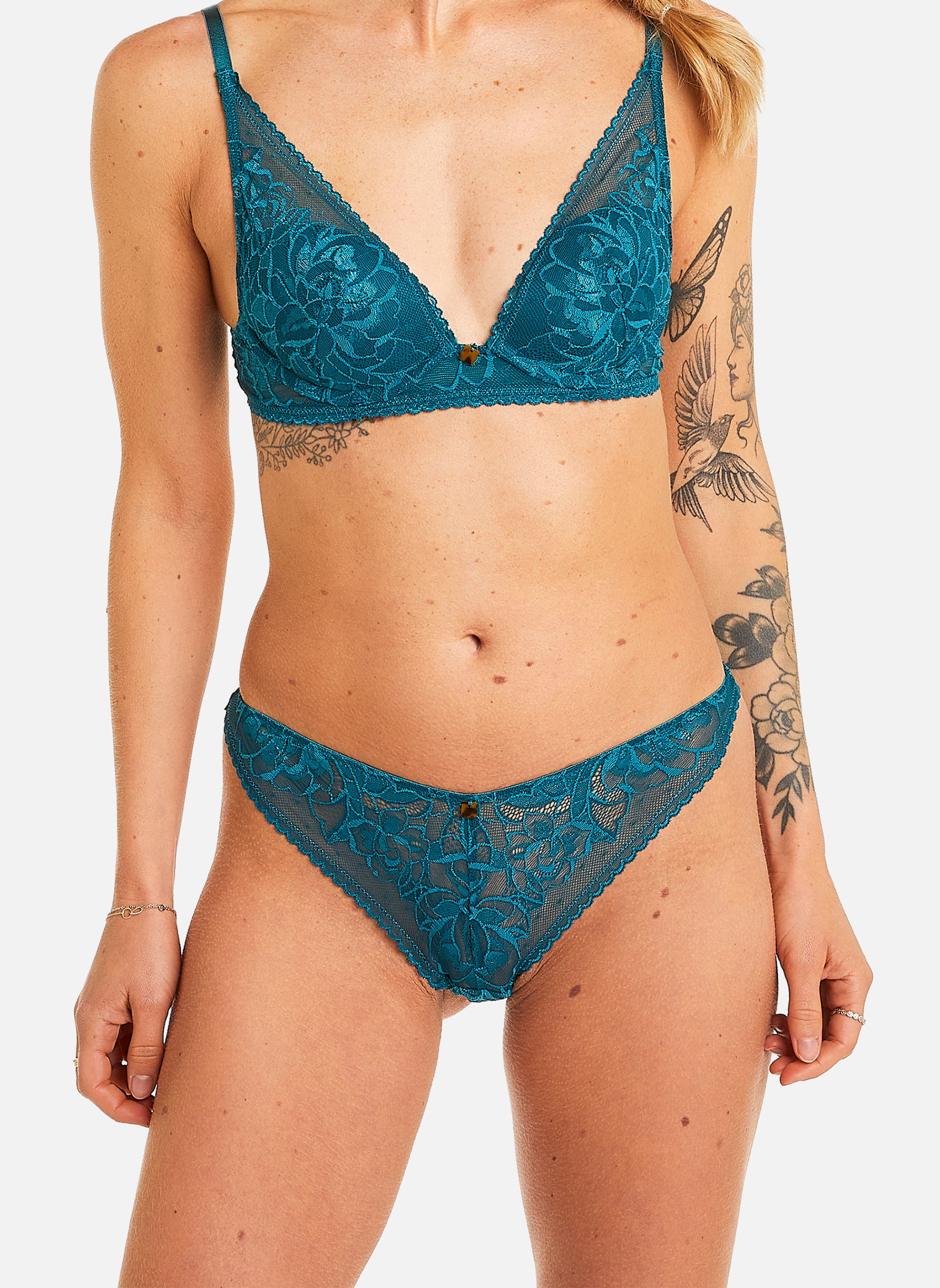Culottes Tanga Brésilien bleu Nanaya femme bleu Camille Cerf & Pomm'Poire Culottes Tanga Brésilien bleu Nanaya femme bleu Bleu