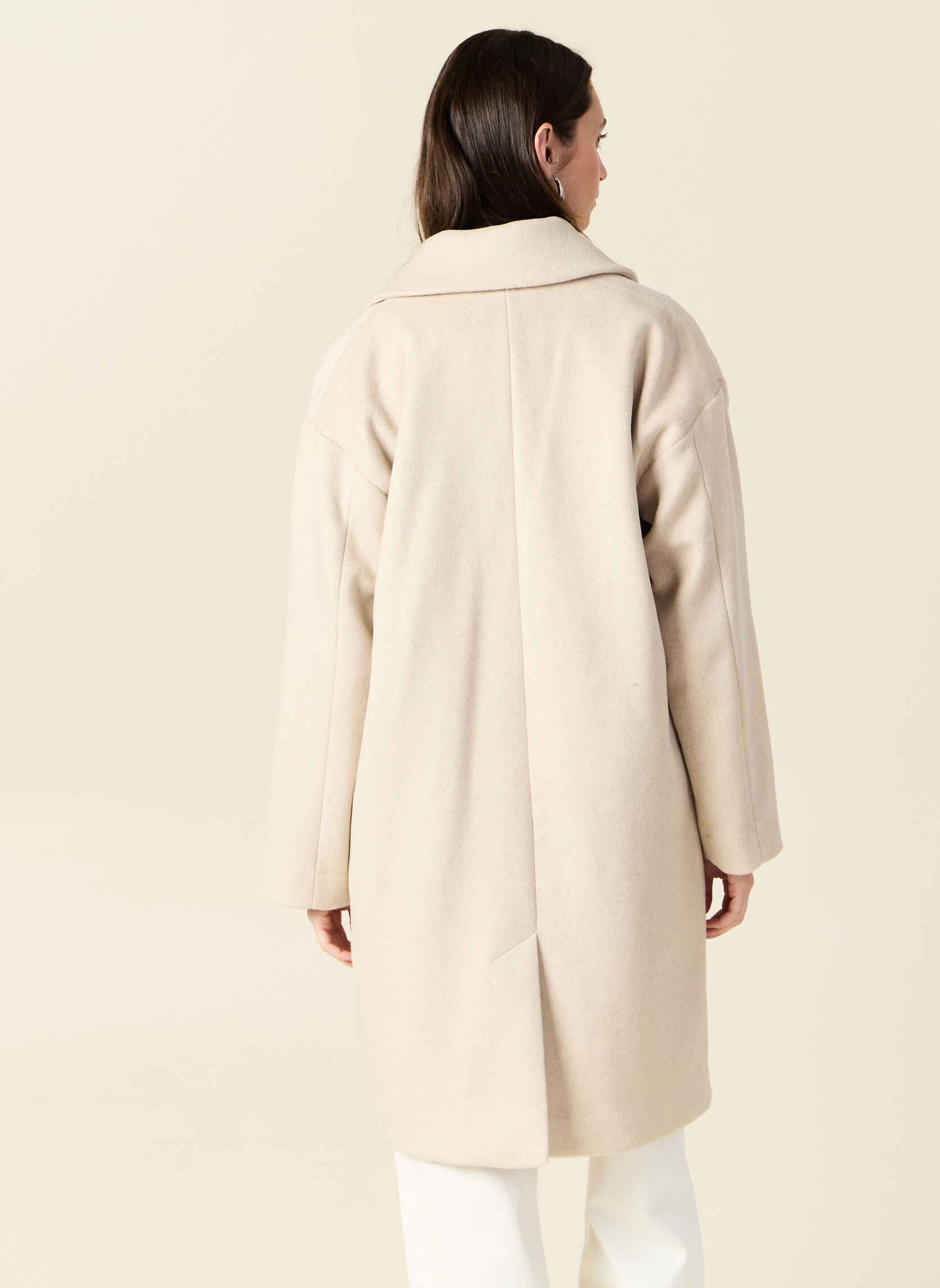 Manteau Femme En Laine Couleur Beige - Taille Medium - NEUF Avec étiquettes