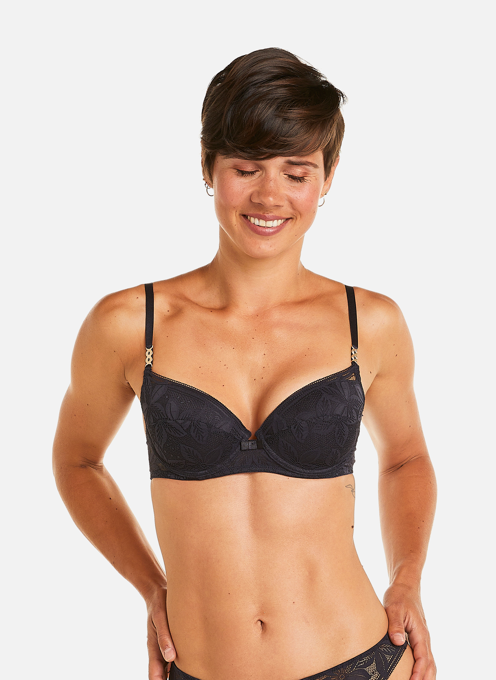 Brassières Soutien-gorge ampliforme coque moulée gris Paix femme gris Pomm'Poire Brassières Soutien-gorge ampliforme coque moulée gris Paix femme gris Gris foncé